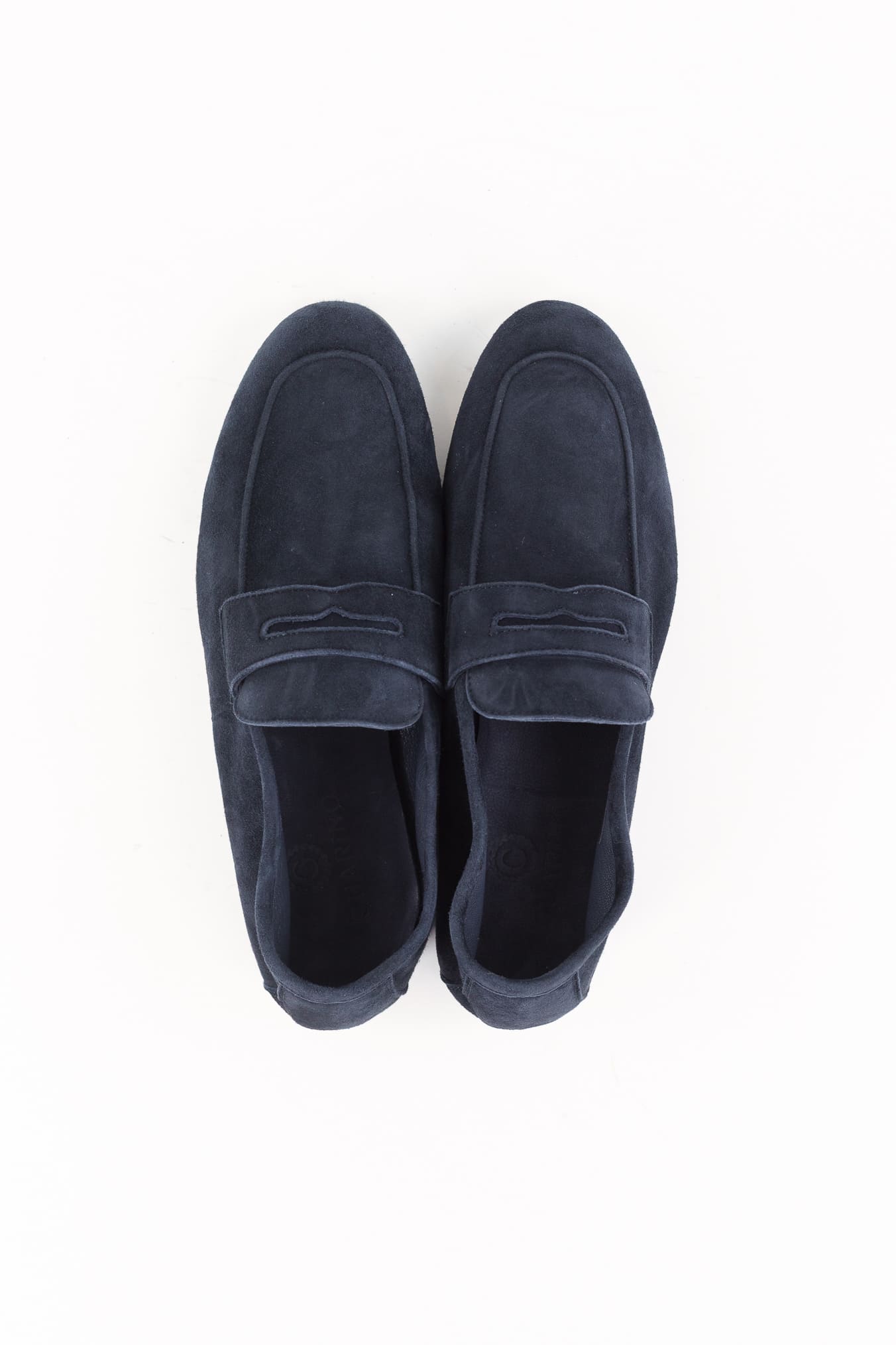 GUARINO Mocassini Suede Velour Mascherina Blu