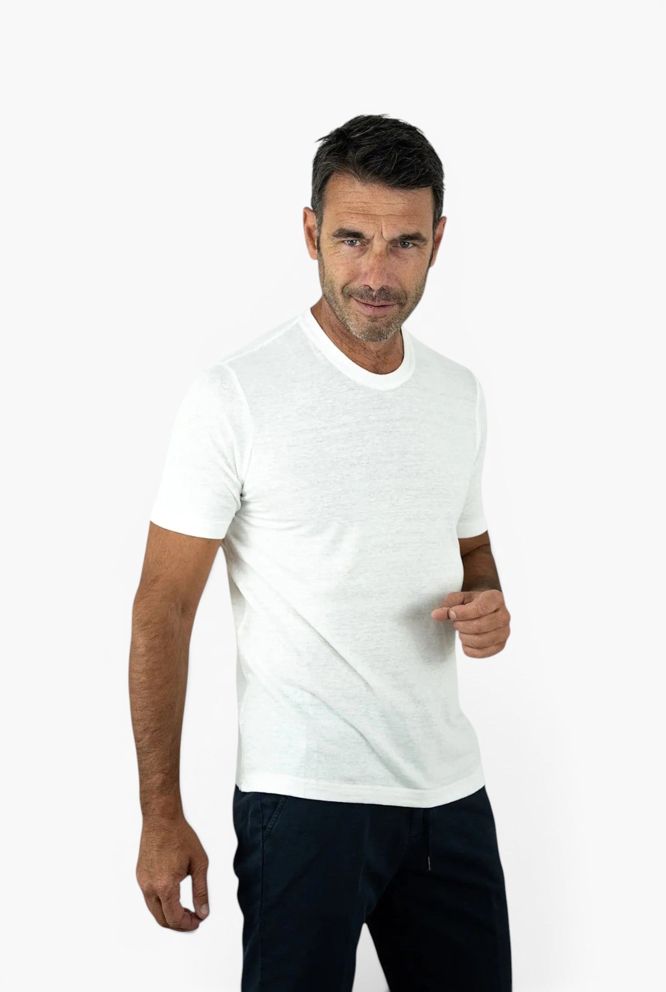 GUARINO GUARINO T-Shirt Jersey Lino Maniche Corte Bianco