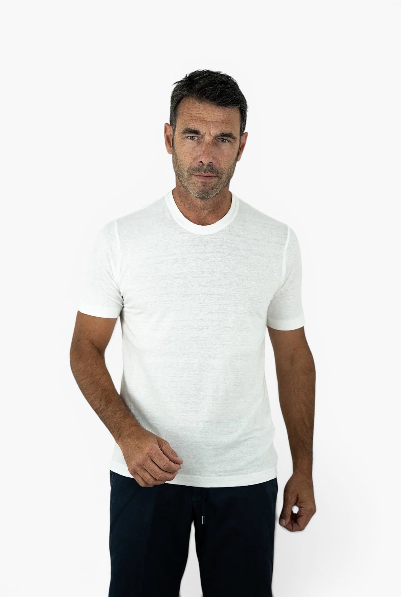 GUARINO GUARINO T-Shirt Jersey Lino Maniche Corte Bianco