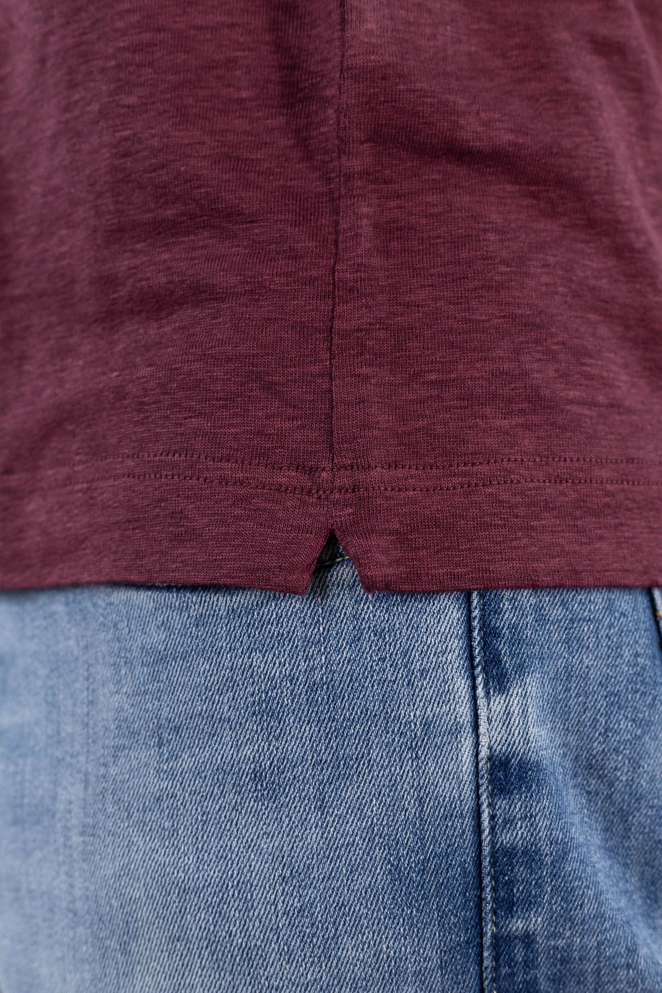 GUARINO T-Shirt Jersey Lino Bordeaux