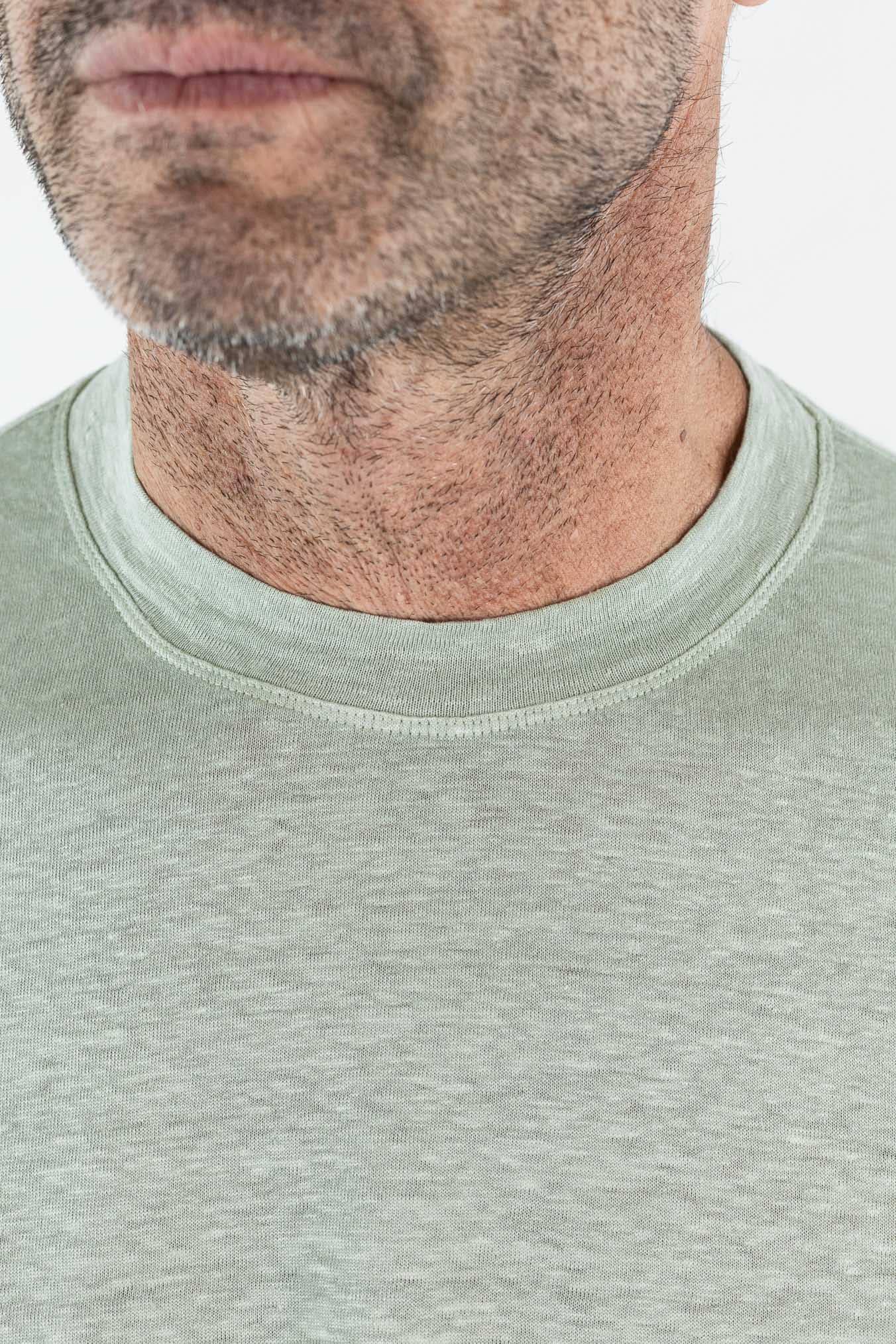 GUARINO T-Shirt Jersey Lino Verde Chiaro