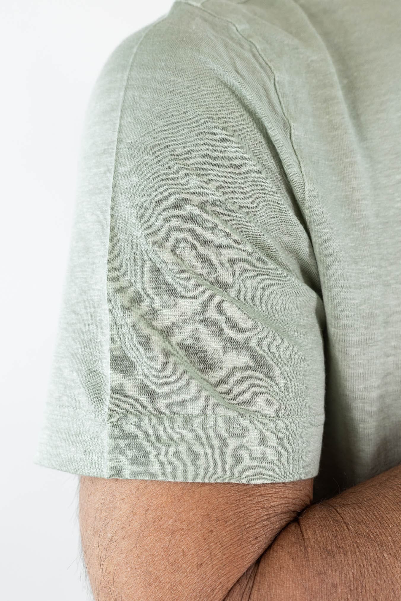 GUARINO T-Shirt Jersey Lino Verde Chiaro