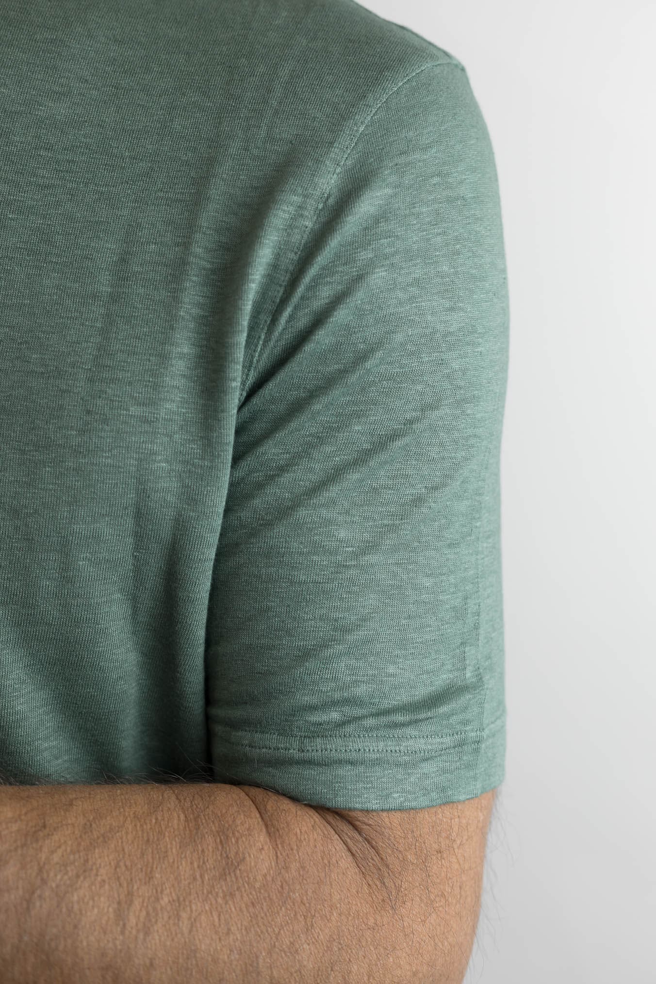 GUARINO T-Shirt Jersey Lino Verde Salvia