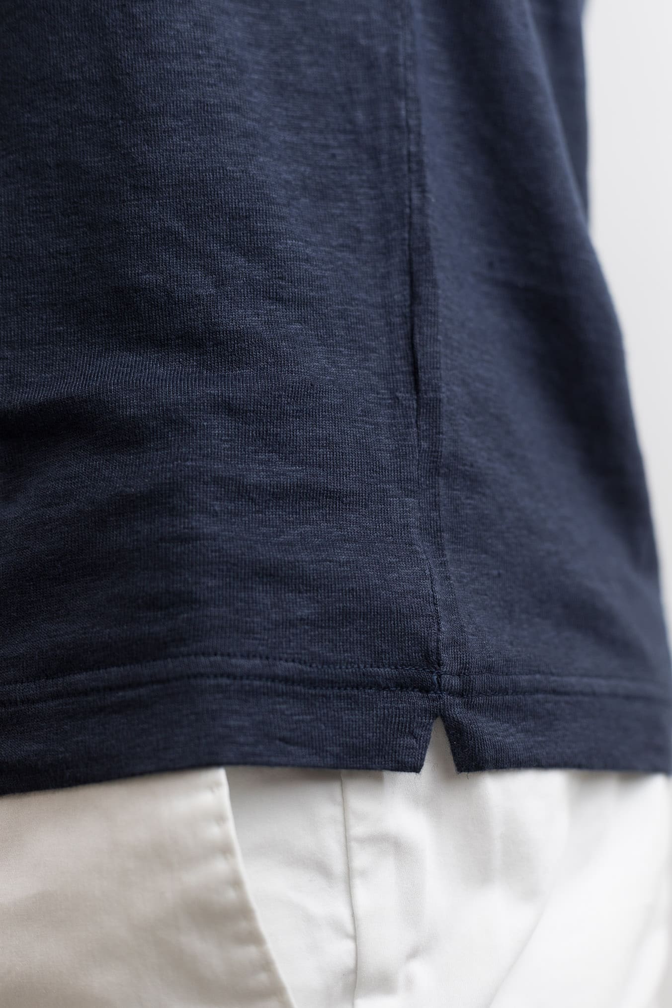 GUARINO T-Shirt Jersey Lino Blu Navy