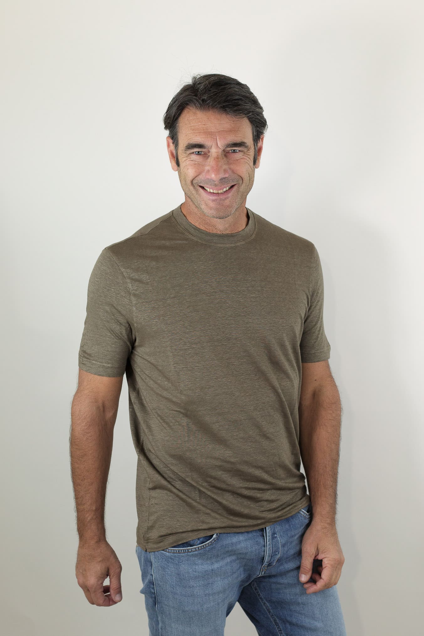 GUARINO T-Shirt Jersey Lino Tortora