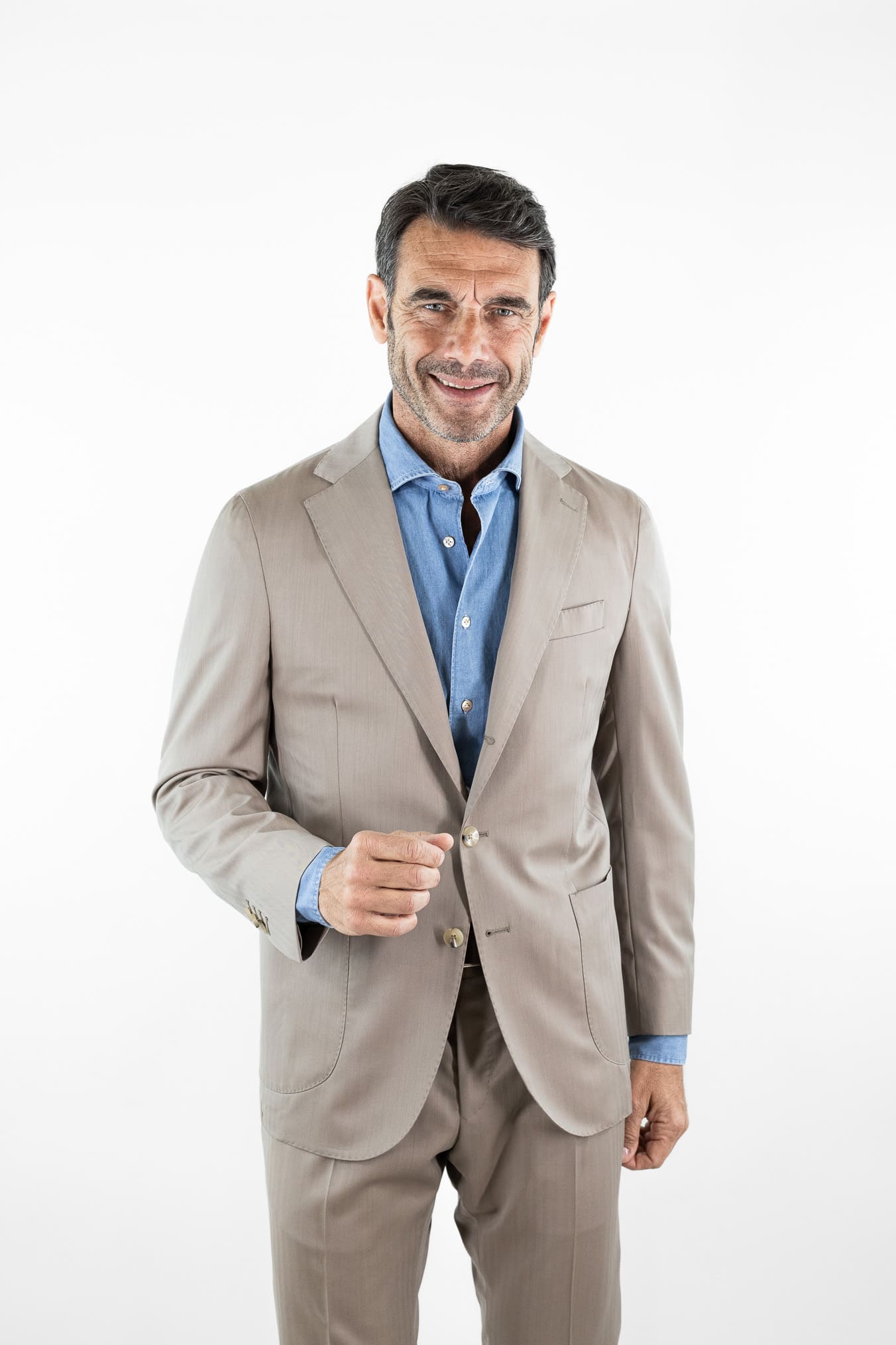 GUARINO Abito "Solaro" Lana Super 130's Beige