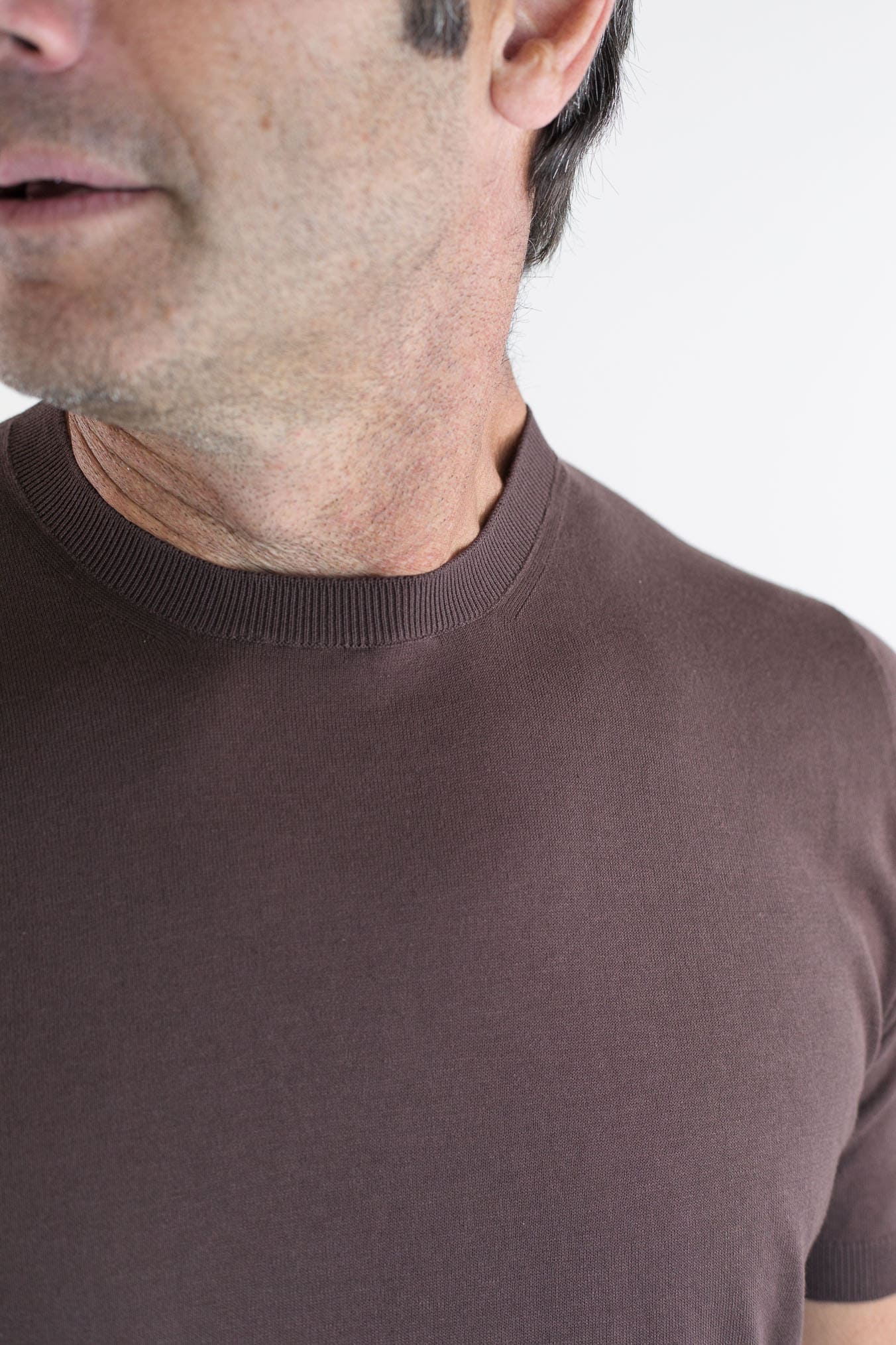 GUARINO Girocollo Maniche Corte Pima Cotton Ebano