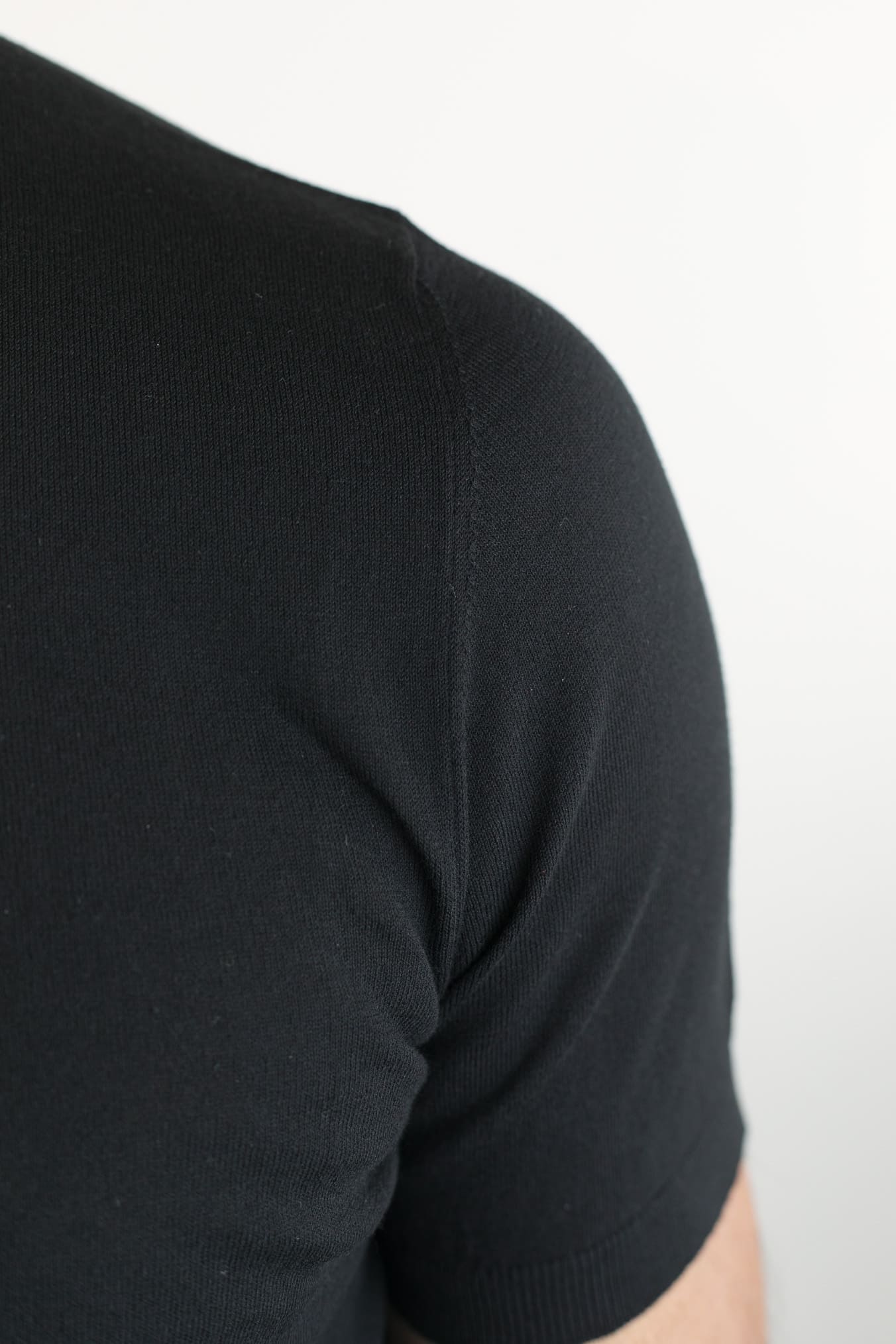 GUARINO Girocollo Maniche Corte Pima Cotton Nero