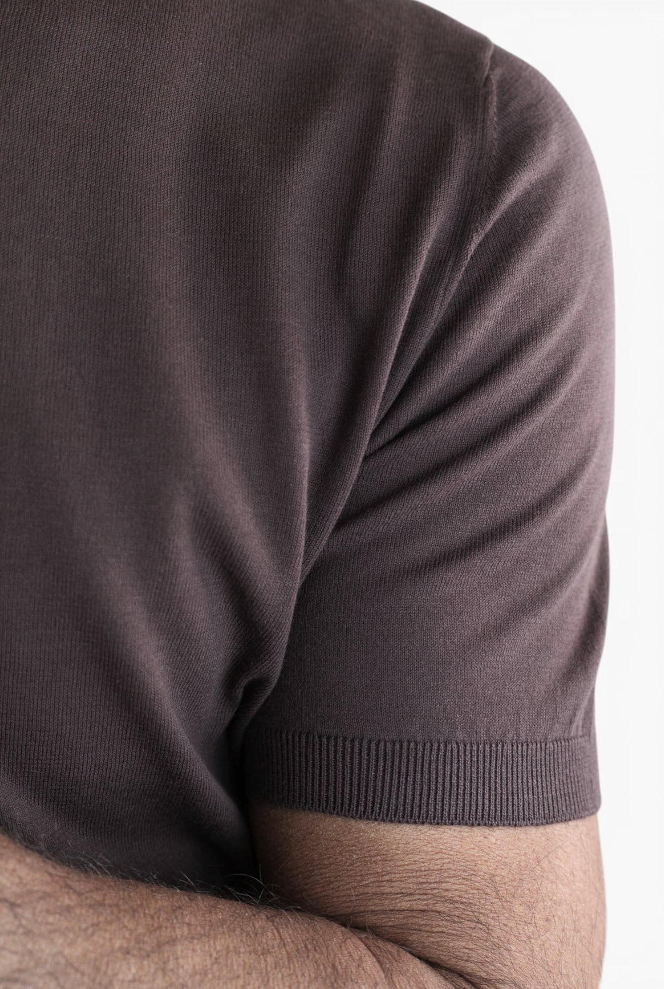 GUARINO Girocollo Maniche Corte Pima Cotton Moro