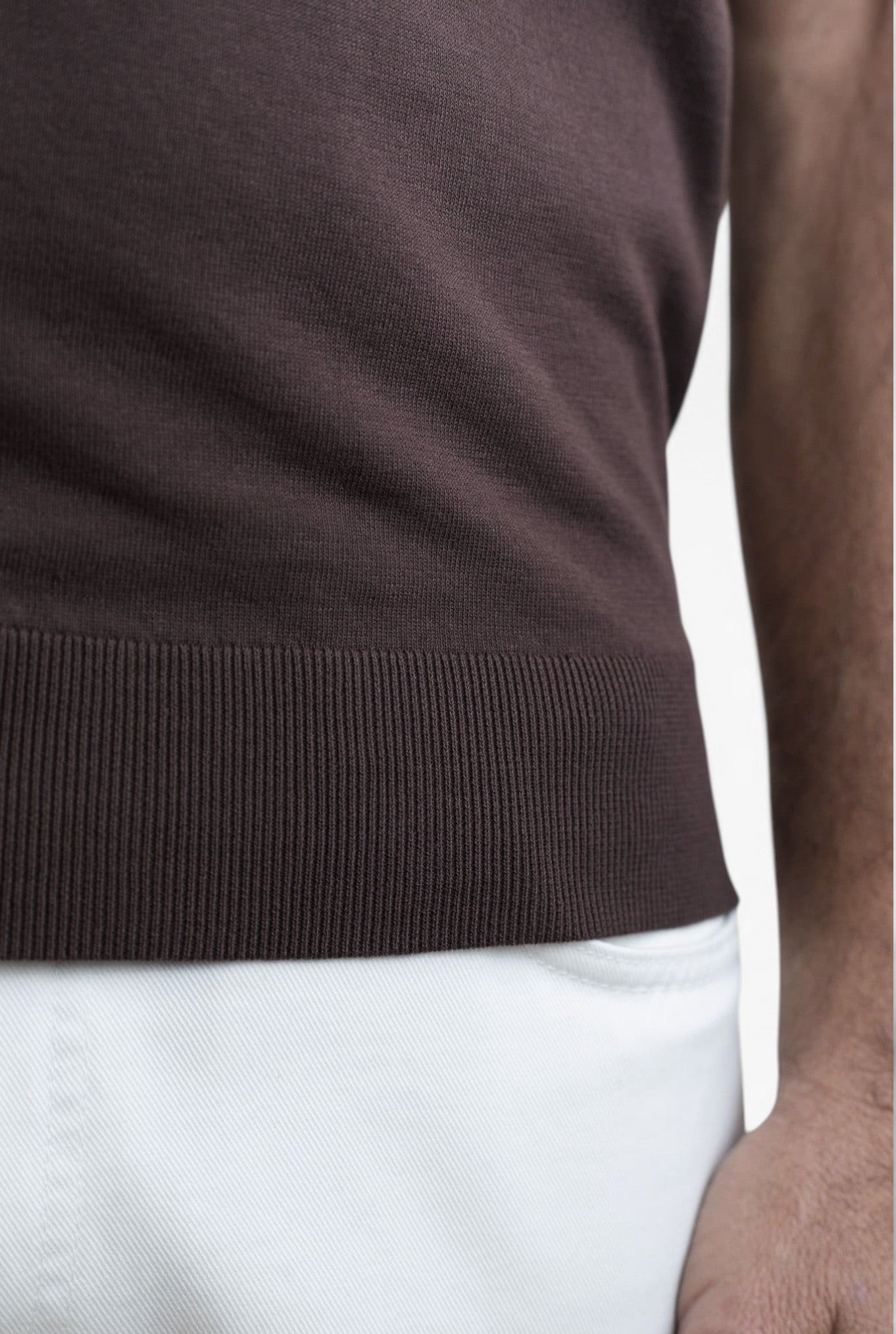 GUARINO Girocollo Maniche Corte Pima Cotton Moro