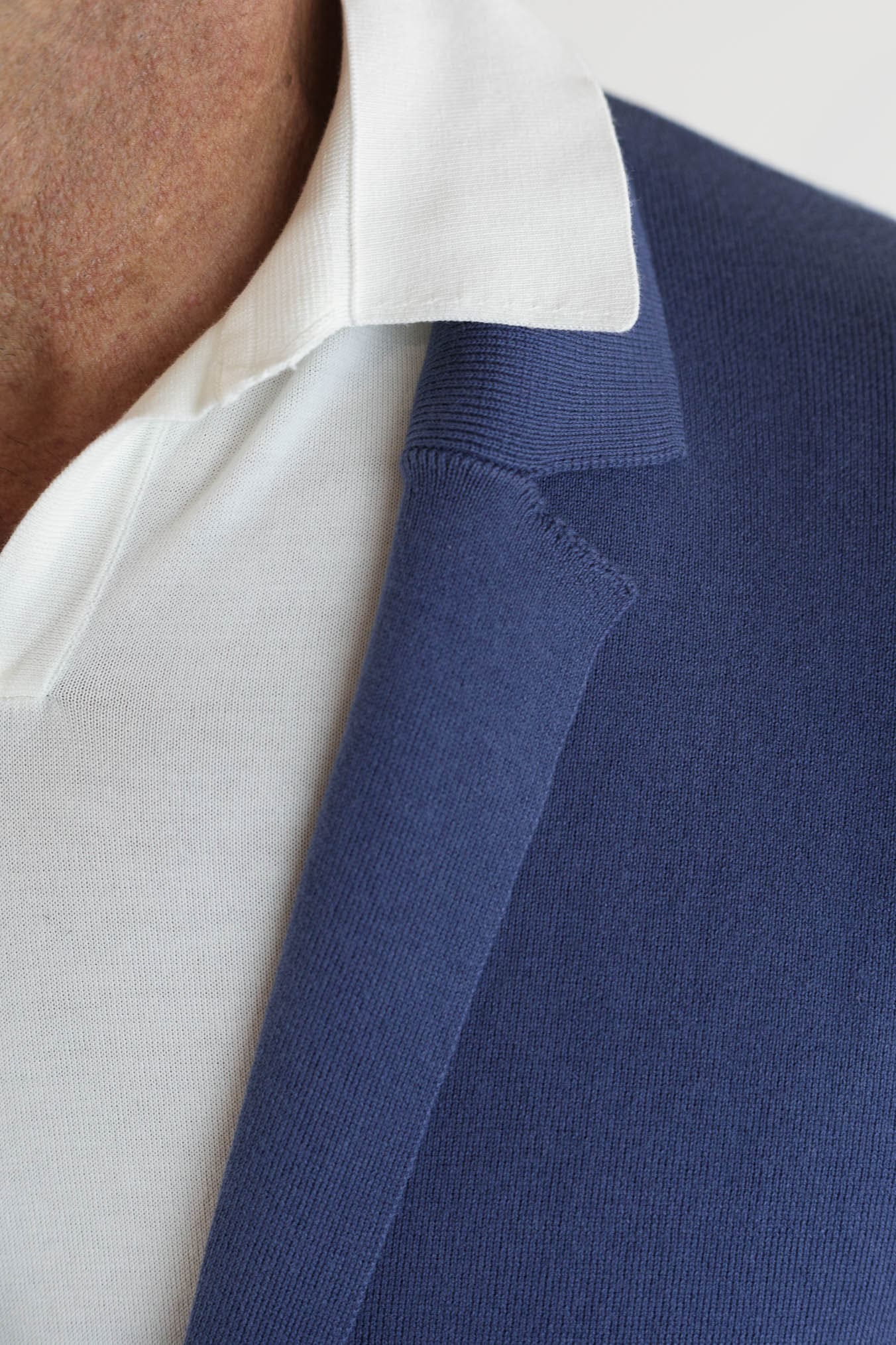 GUARINO Giacca Maglia Jersey Cotone Blu Polvere