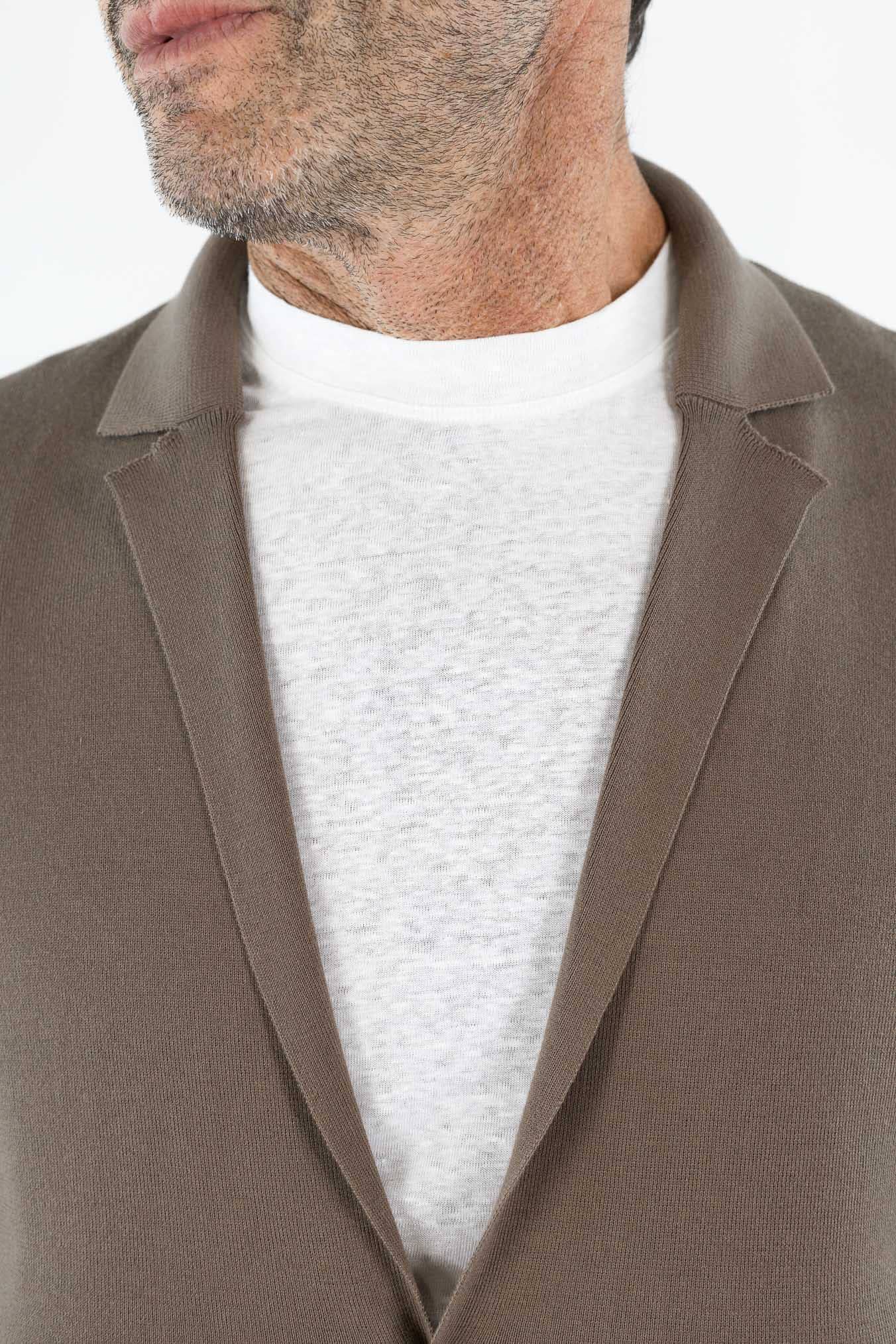 GUARINO Giacca Maglia Jersey Cotone Marrone