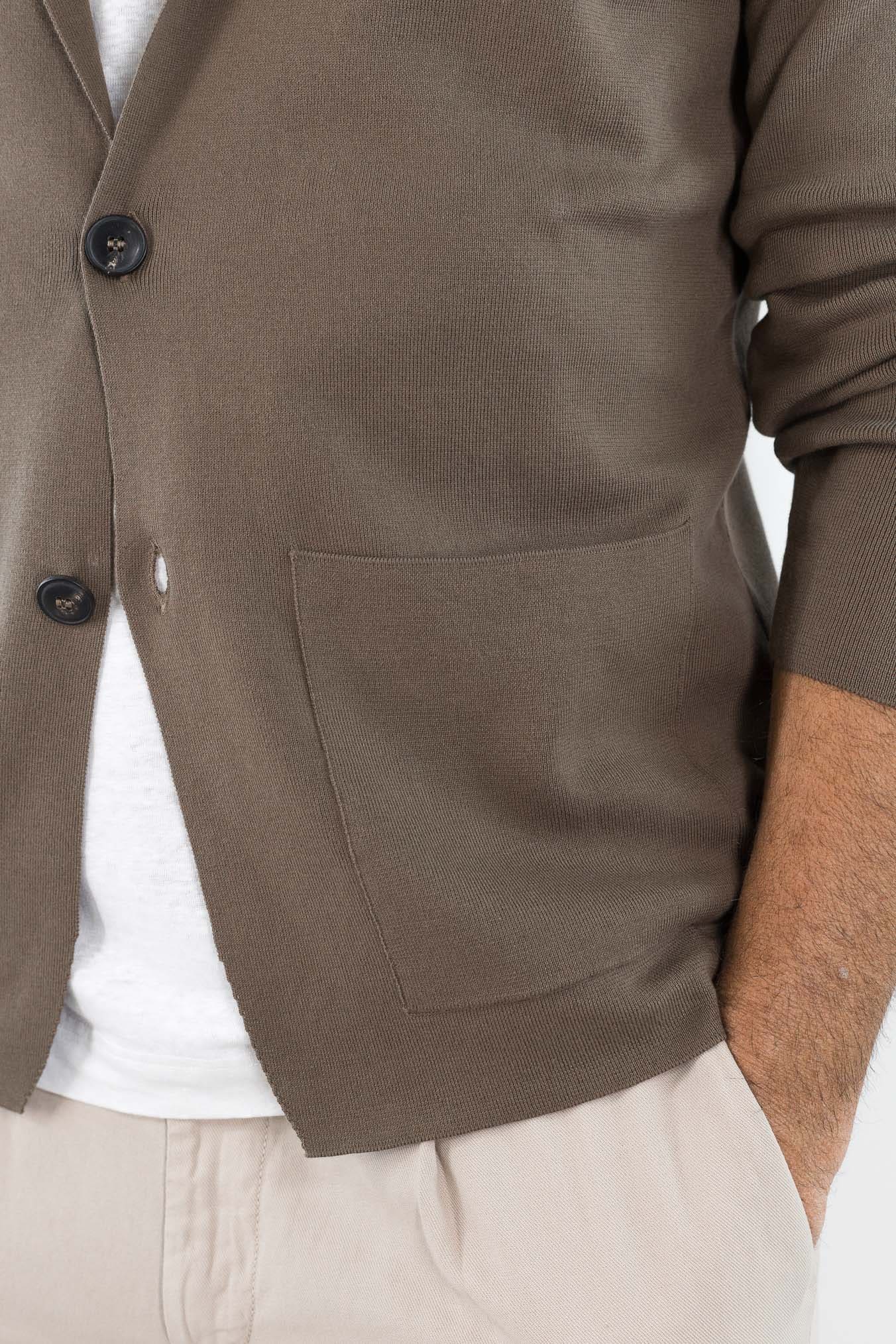 GUARINO Giacca Maglia Jersey Cotone Marrone