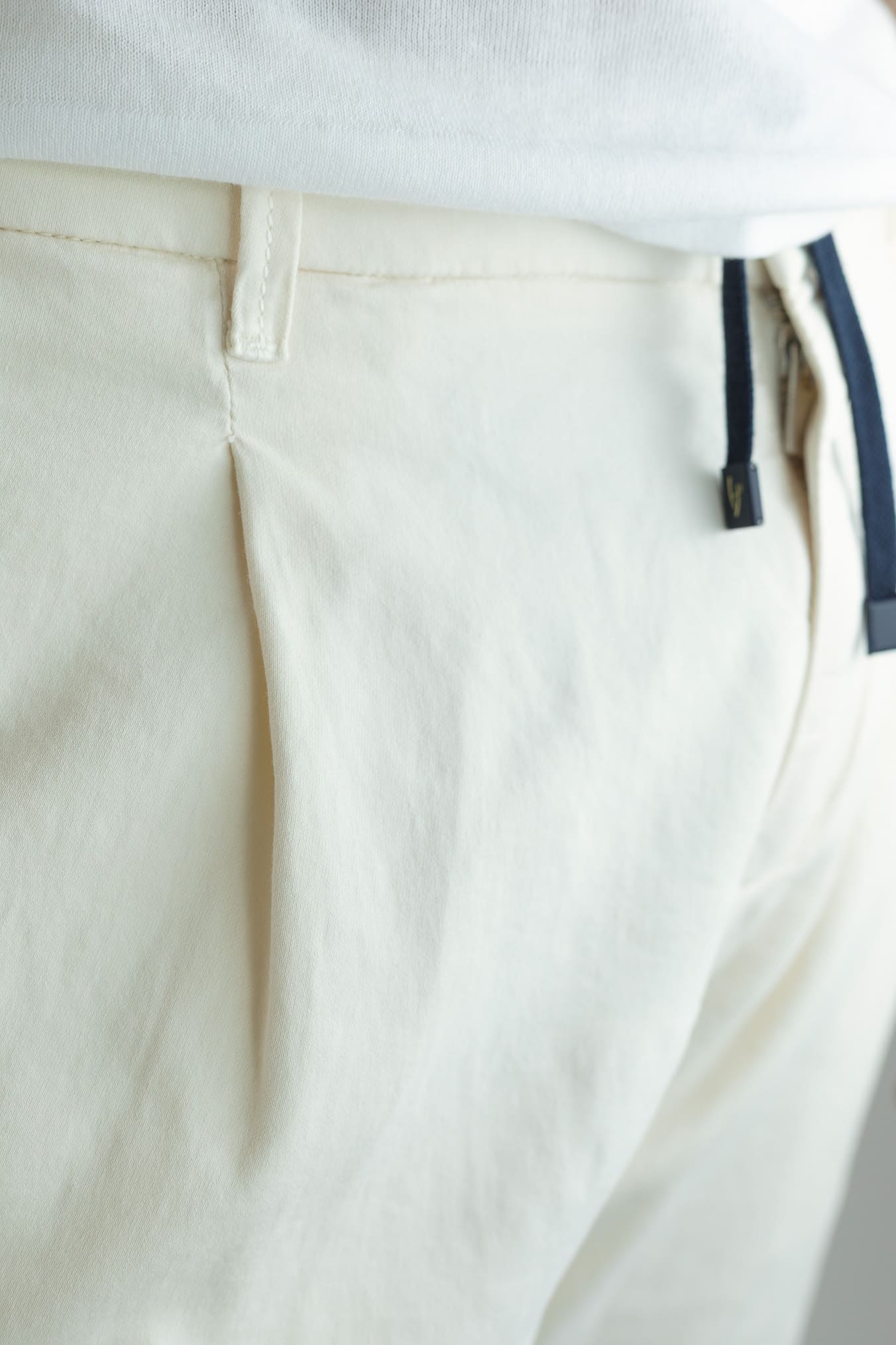 HANDPICKED Pantaloni Coulisse Cotone Panna