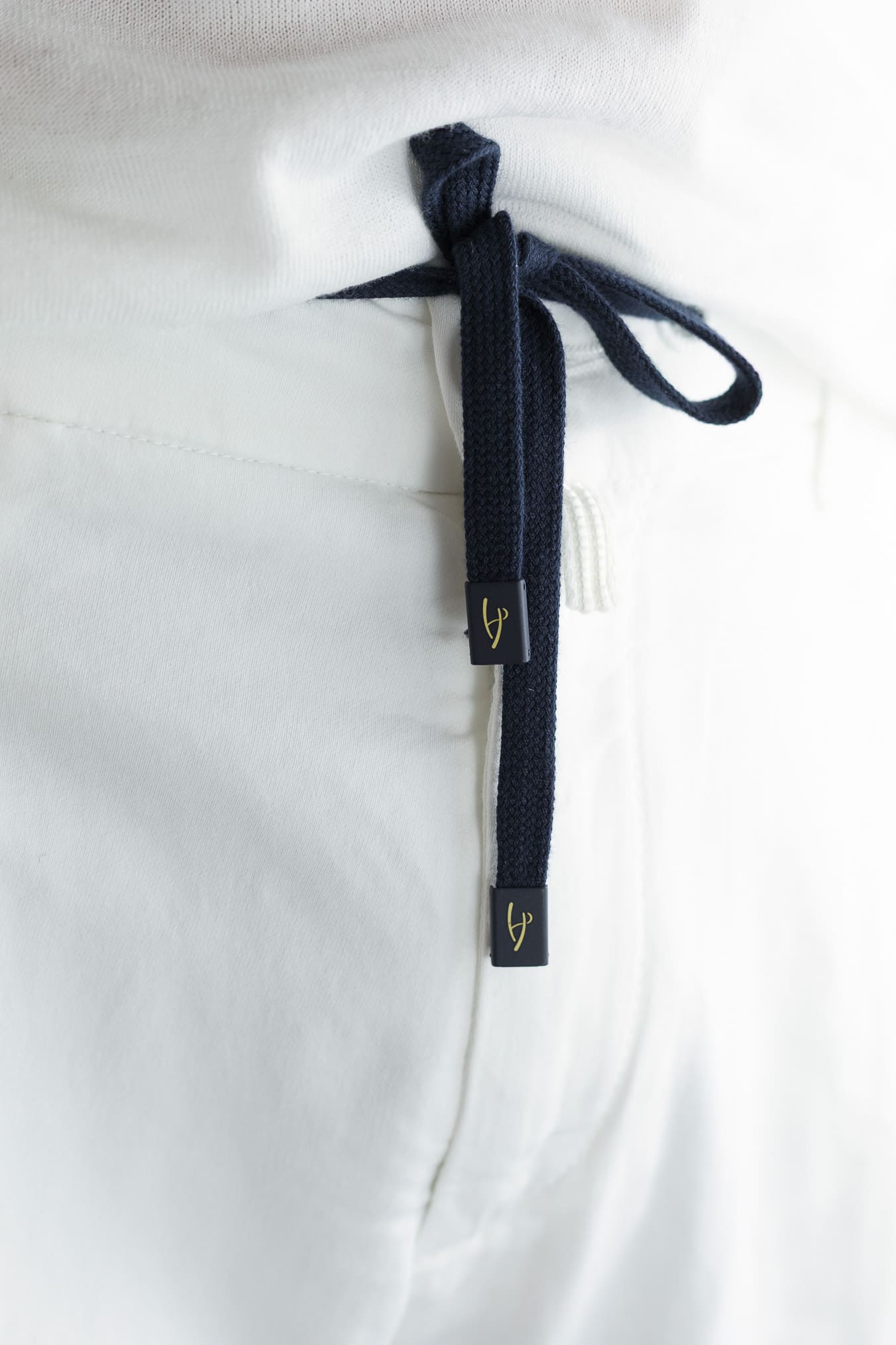 HANDPICKED Pantaloni Coulisse Cotone Bianco