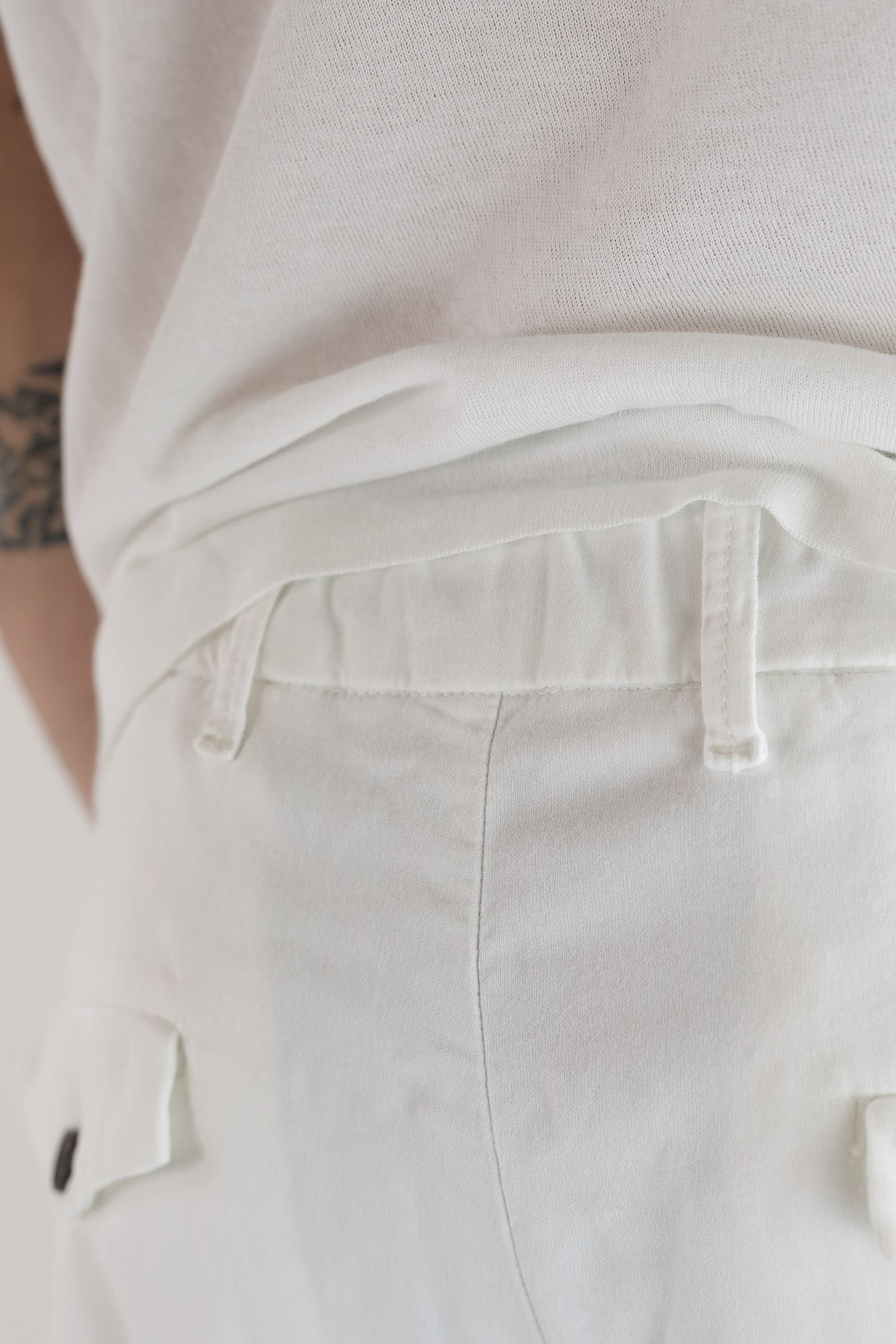 HANDPICKED Pantaloni Coulisse Cotone Bianco