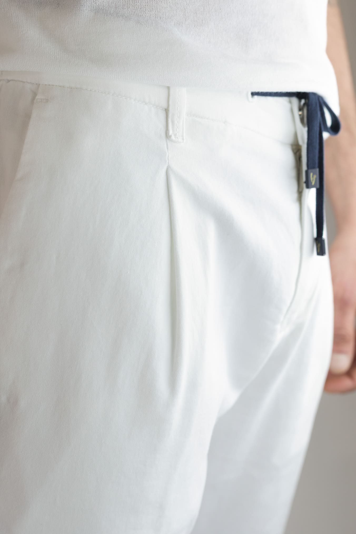 HANDPICKED Pantaloni Coulisse Cotone Bianco