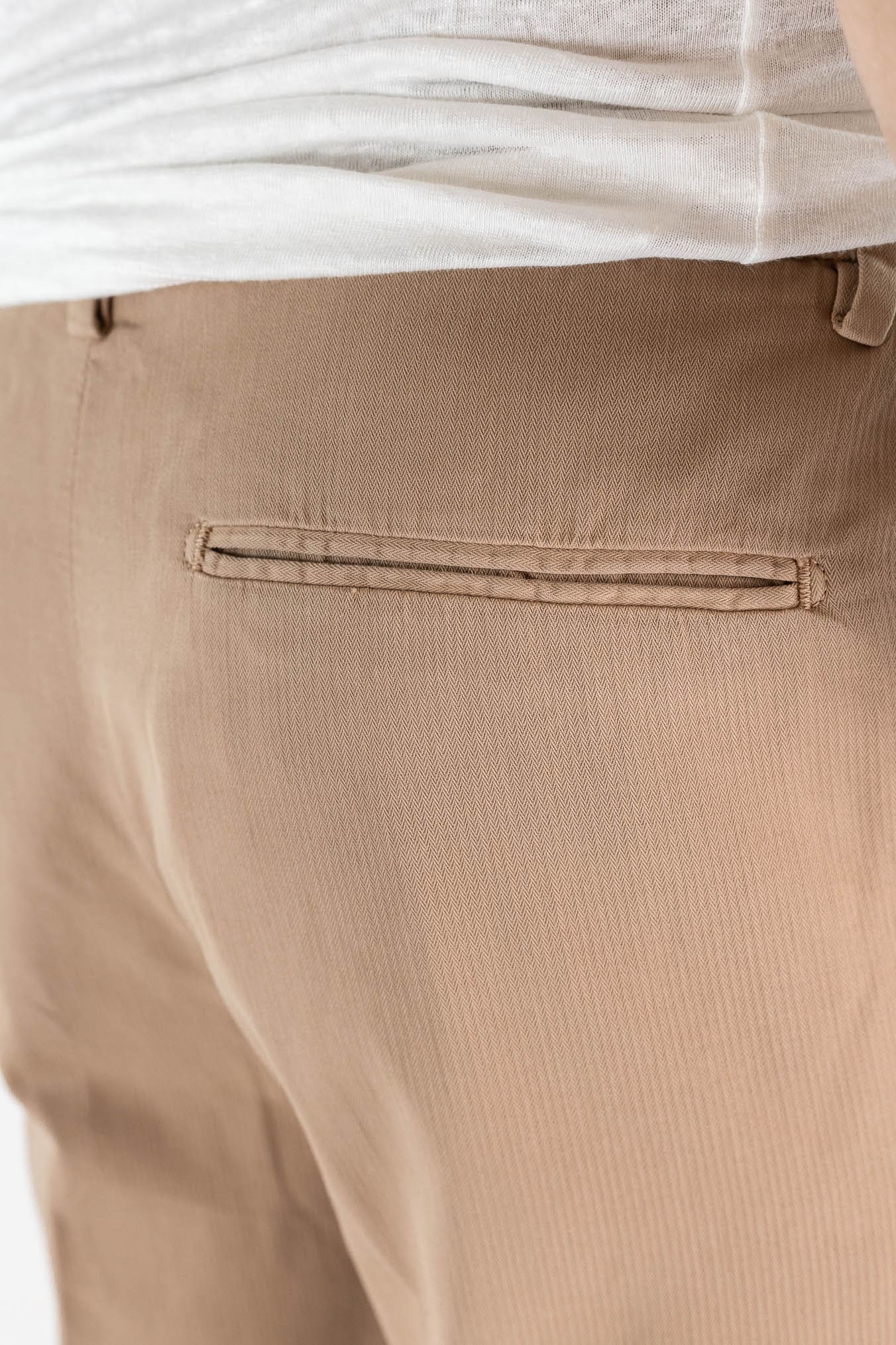 HINDUSTRIE Pantaloni Micro Spigato Cotone Biscotto