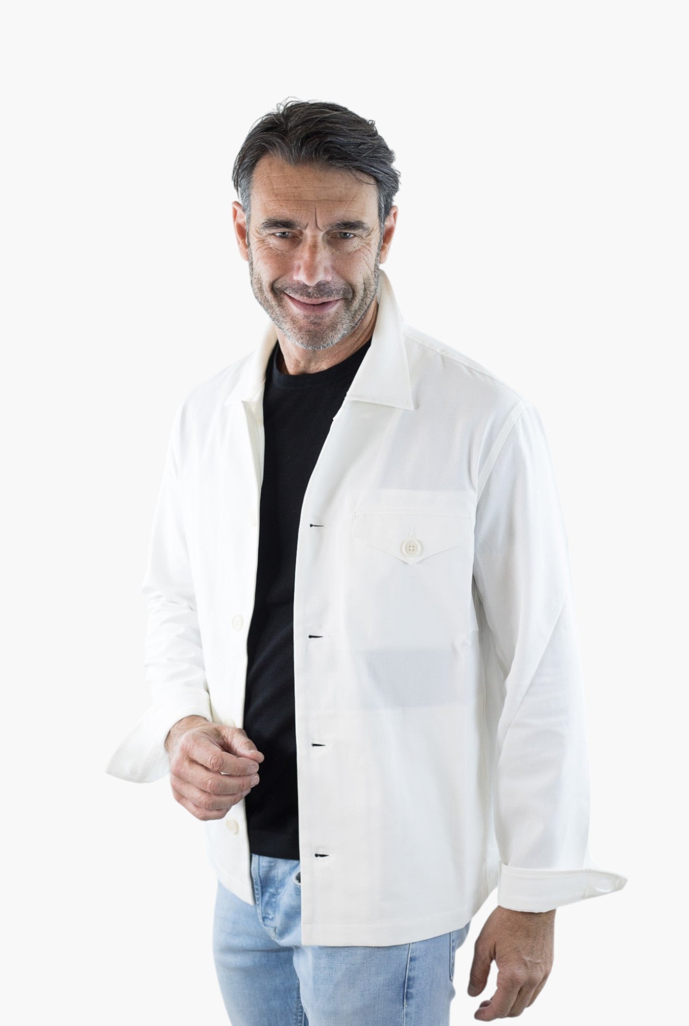 HINDUSTRIE Overshirt Cotone Crepe Bianco