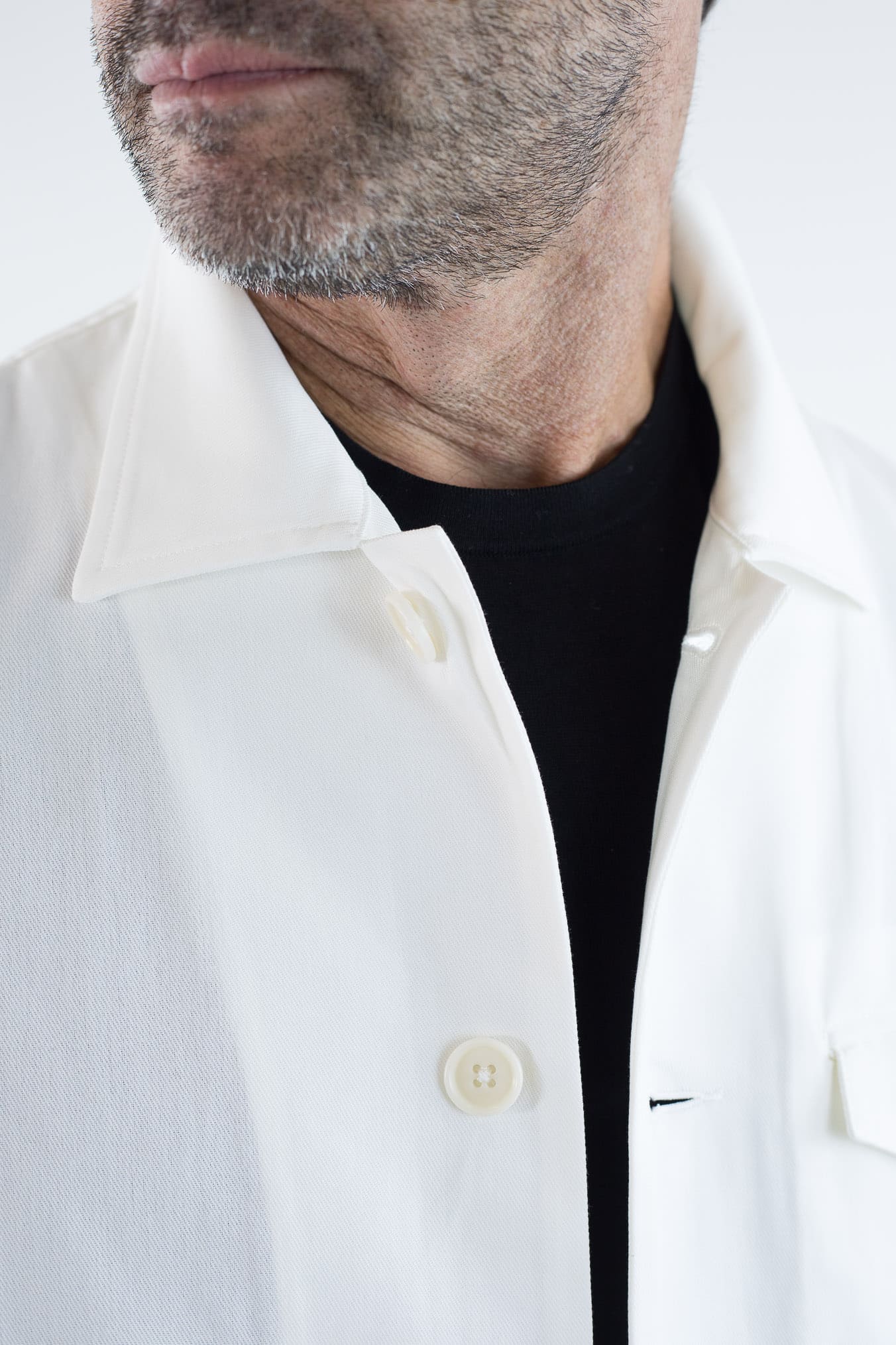 HINDUSTRIE Overshirt Cotone Crepe Bianco