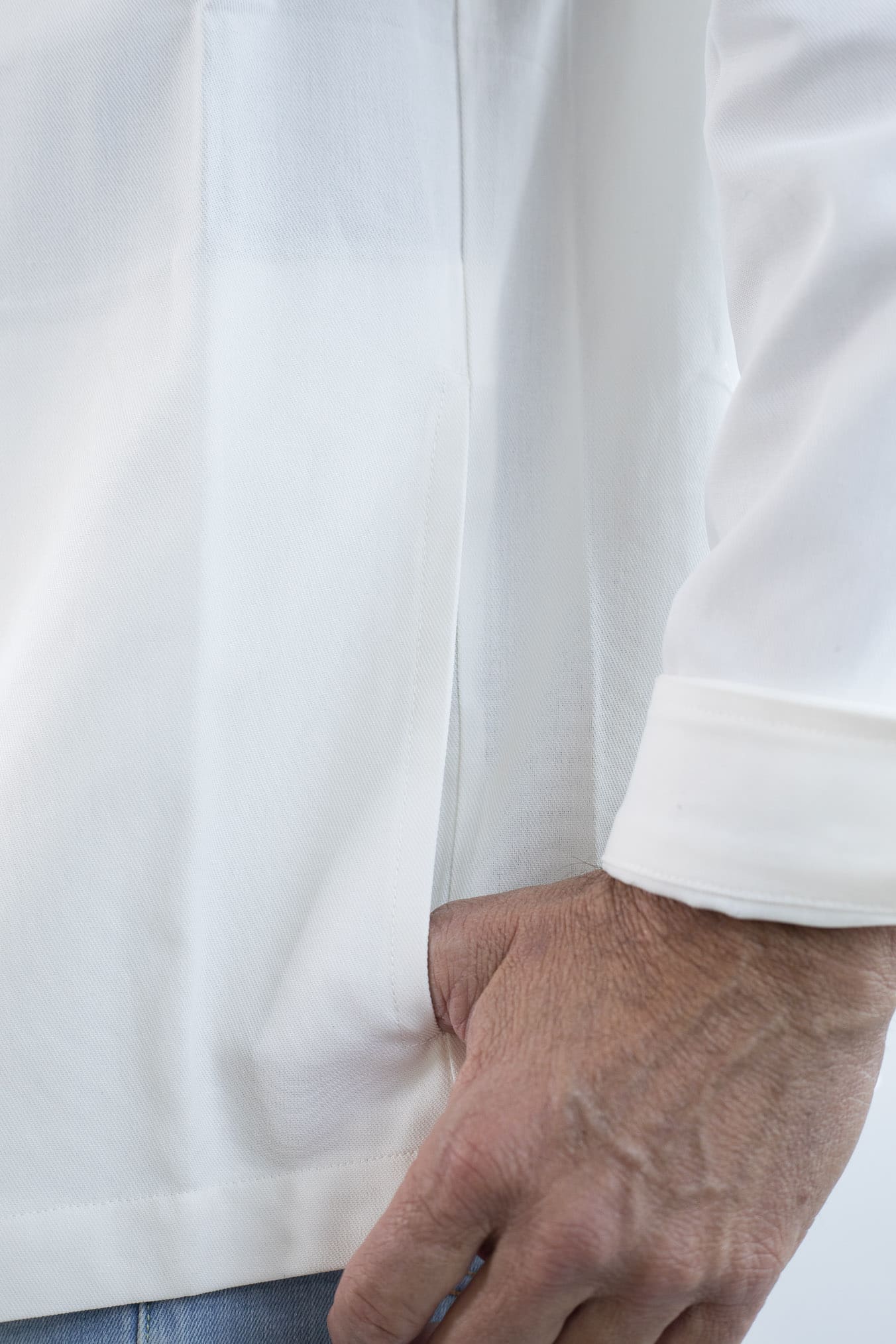 HINDUSTRIE Overshirt Cotone Crepe Bianco