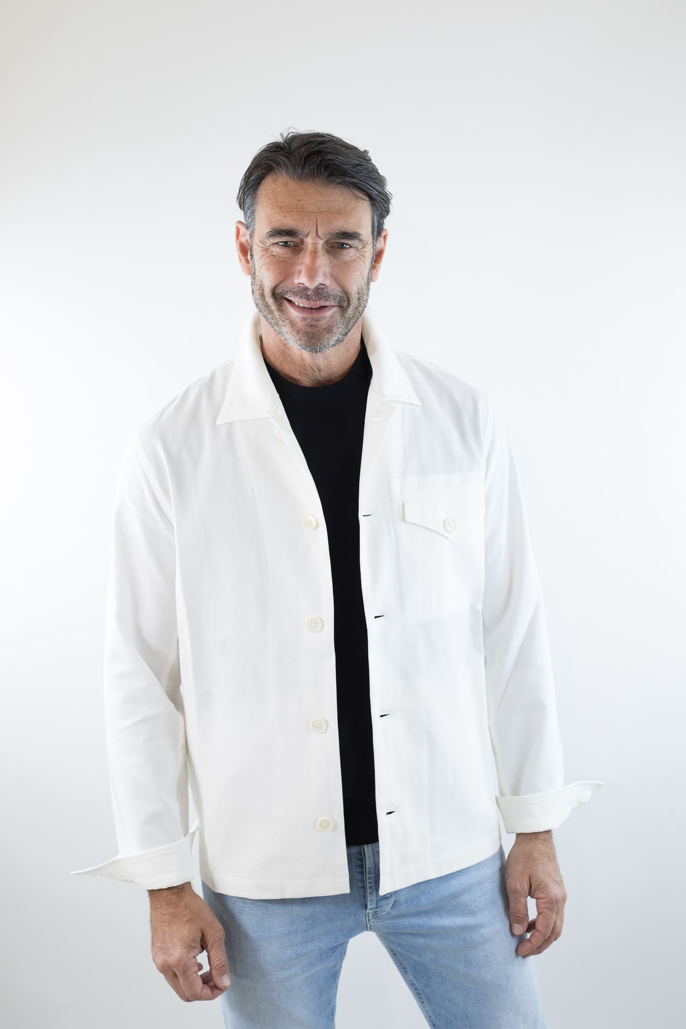 HINDUSTRIE Overshirt Cotone Crepe Bianco