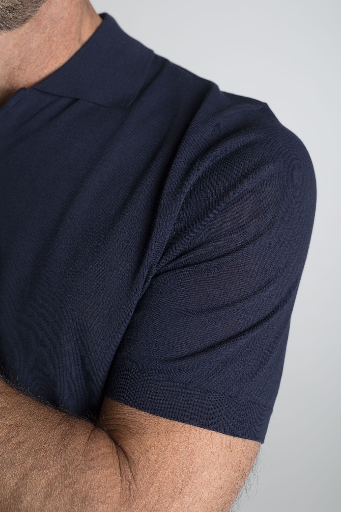 HINDUSTRIE Polo Cotone Crepe Blu Navy