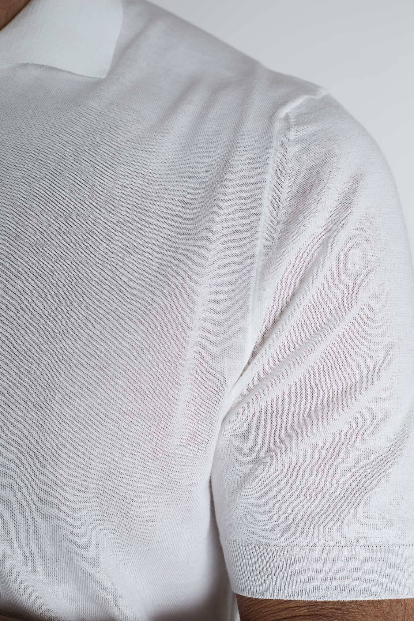 HINDUSTRIE Polo Cotone Crepe Bianco