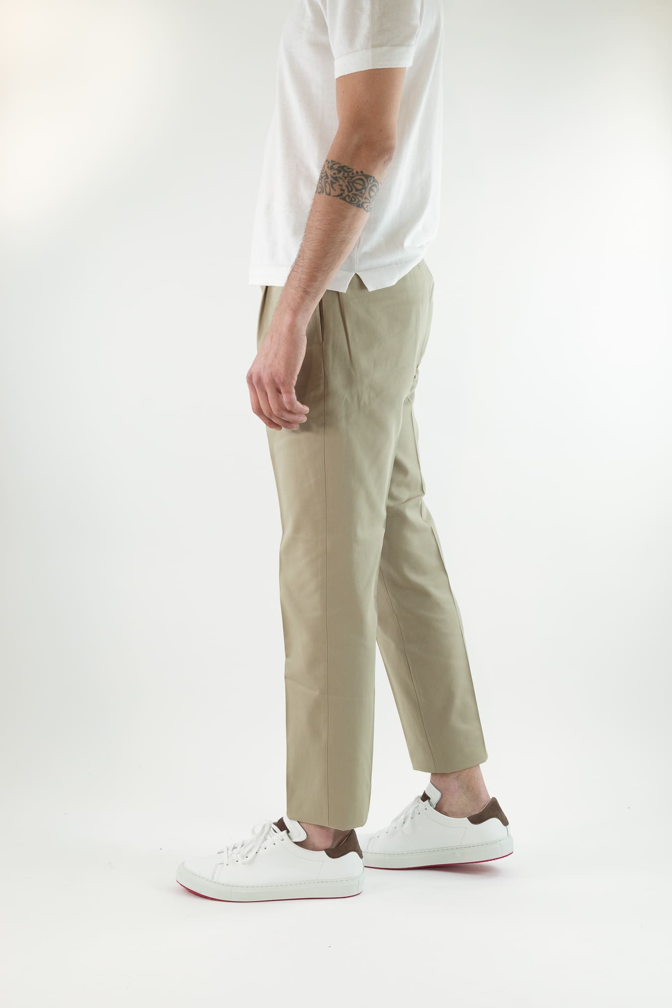 HINDUSTRIE Pantaloni Cotone Crepe Beige