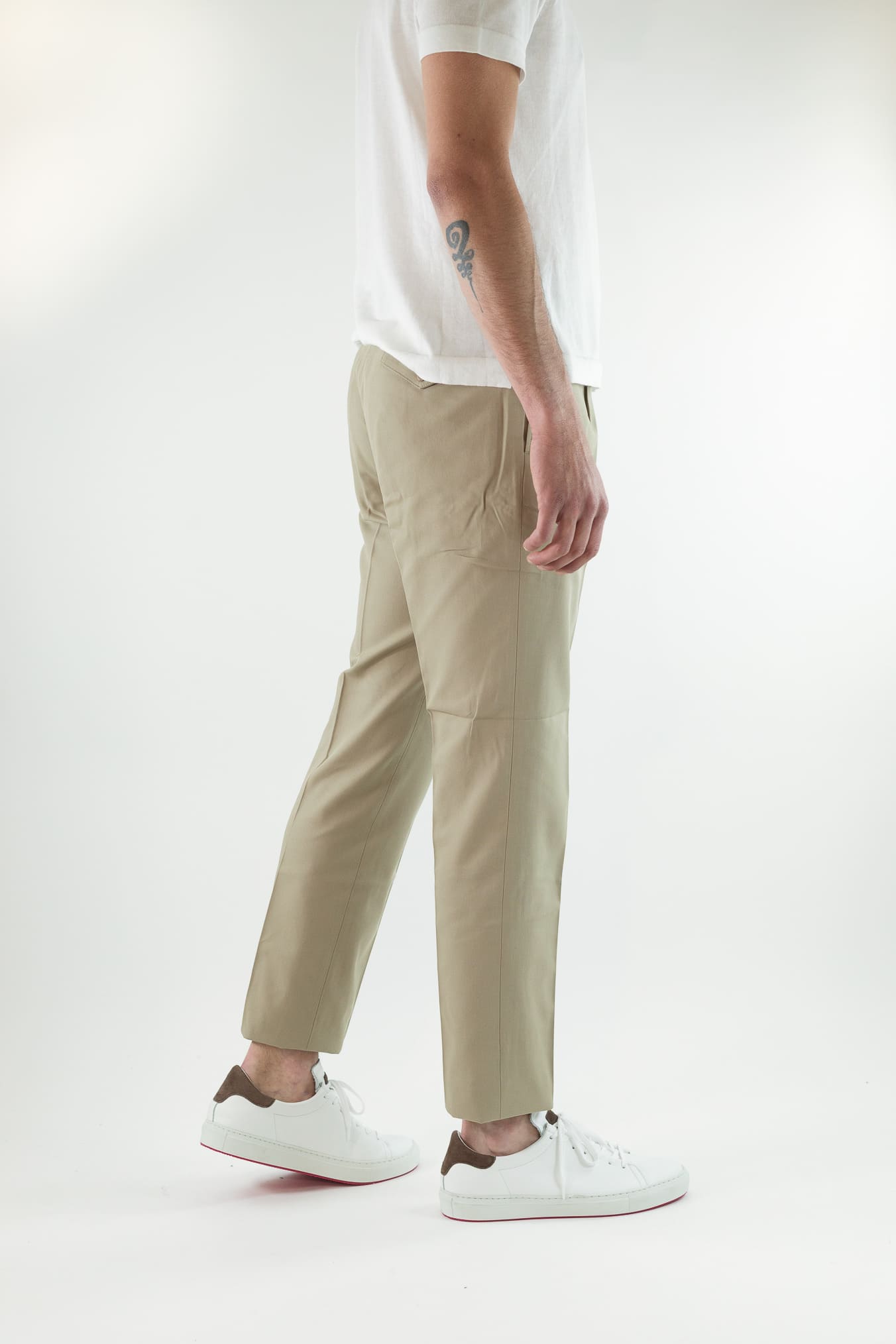 HINDUSTRIE Pantaloni Cotone Crepe Beige