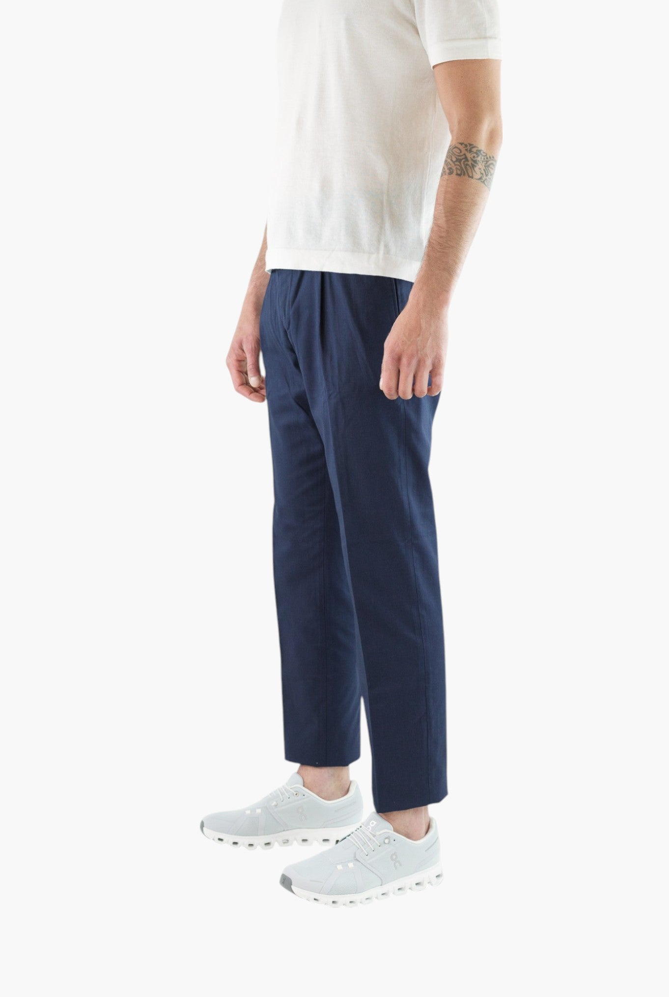 HINDUSTRIE Pantaloni Cotone Crepe Blu Navy