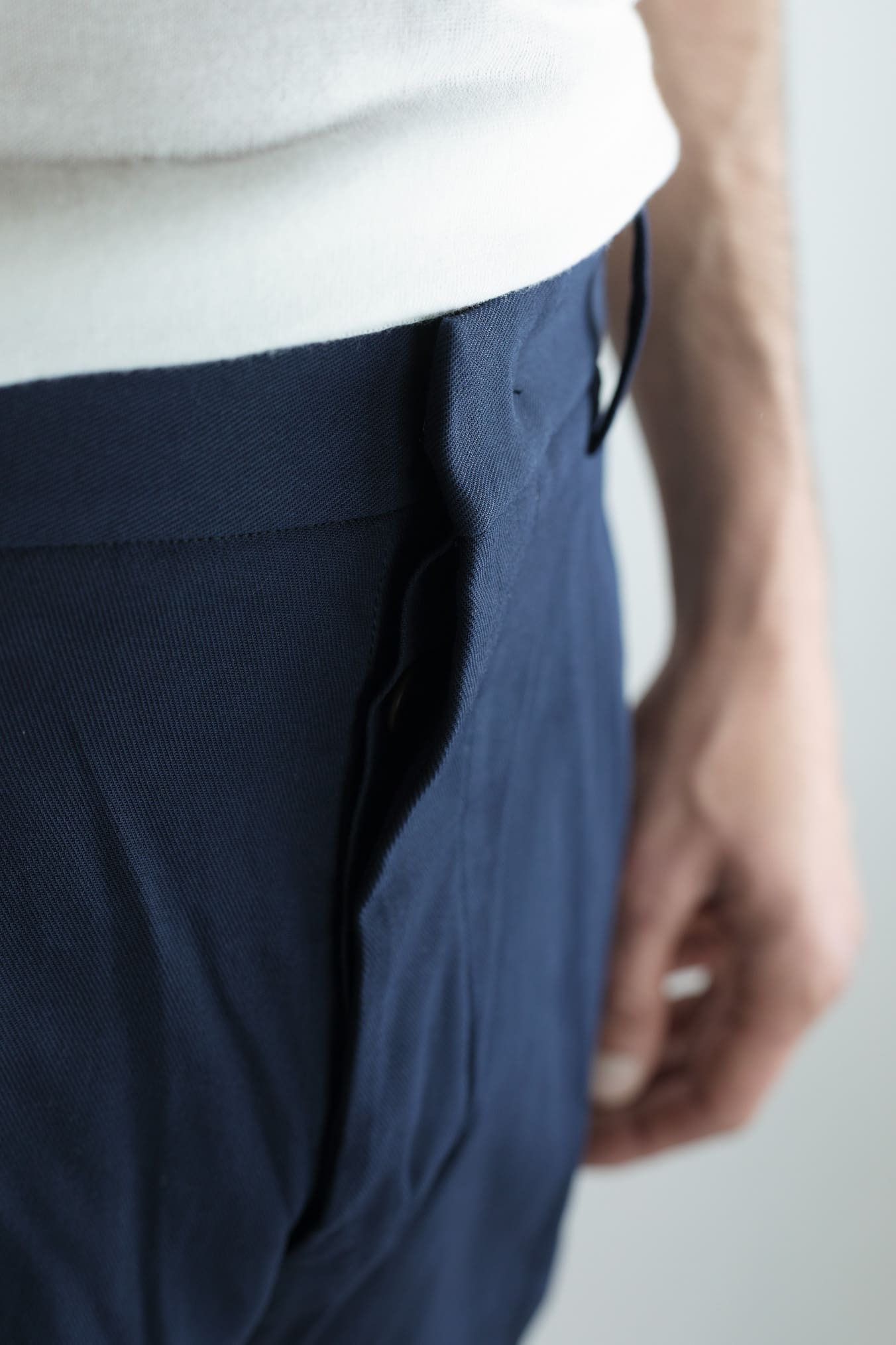 HINDUSTRIE Pantaloni Cotone Crepe Blu Navy