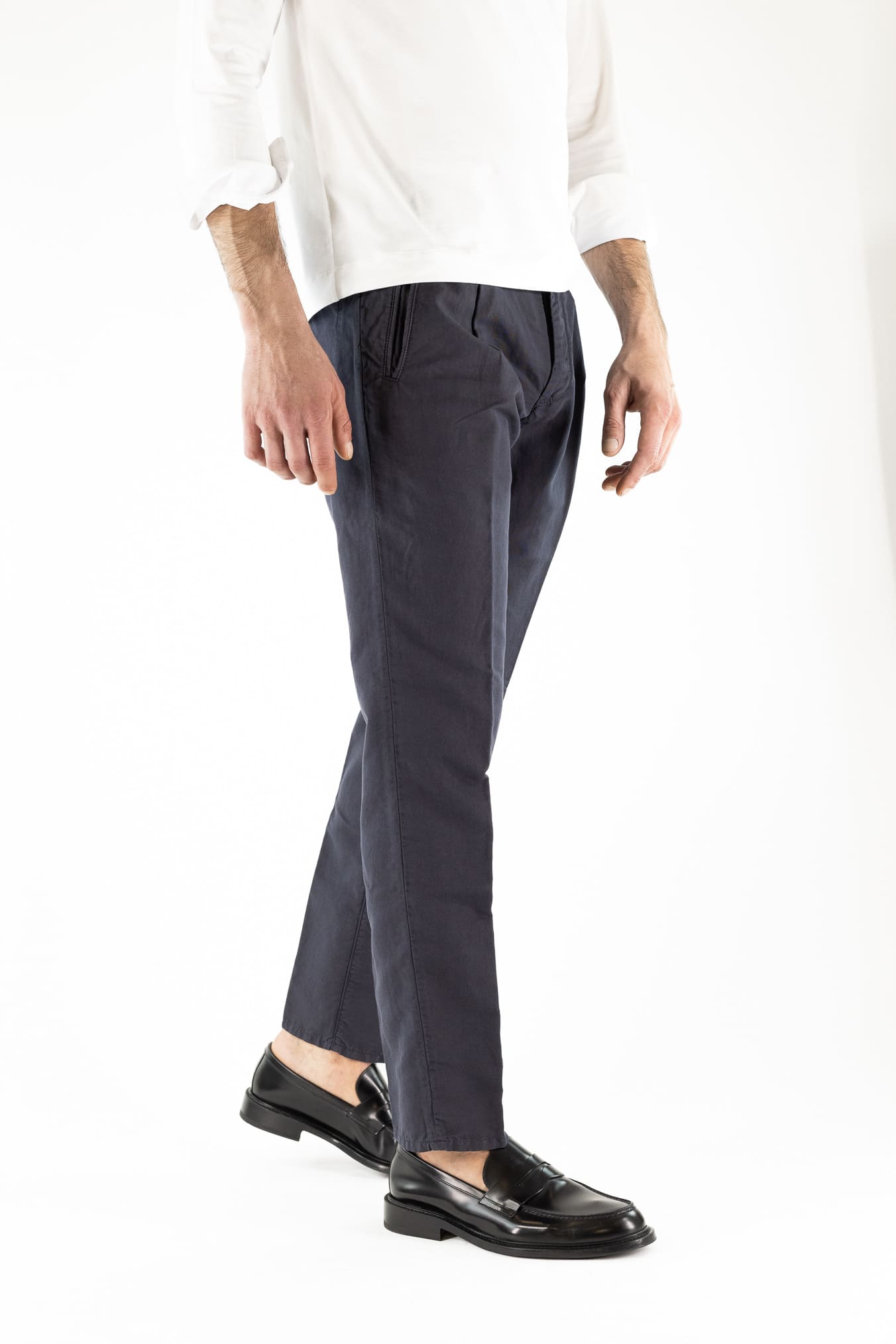 INCOTEX Pantaloni Sartoriali Lino Cotone Blu