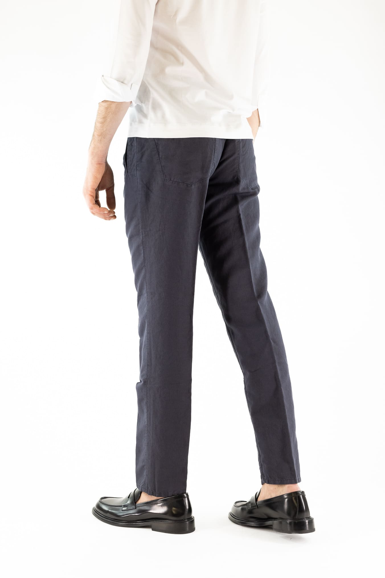 INCOTEX Pantaloni Sartoriali Lino Cotone Blu