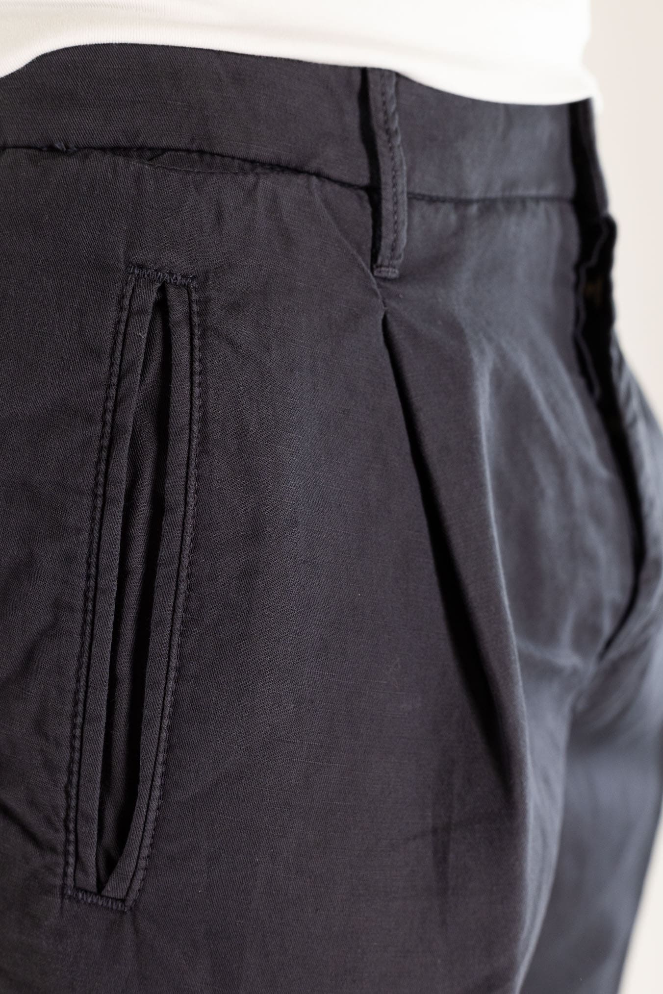 INCOTEX Pantaloni Sartoriali Lino Cotone Blu