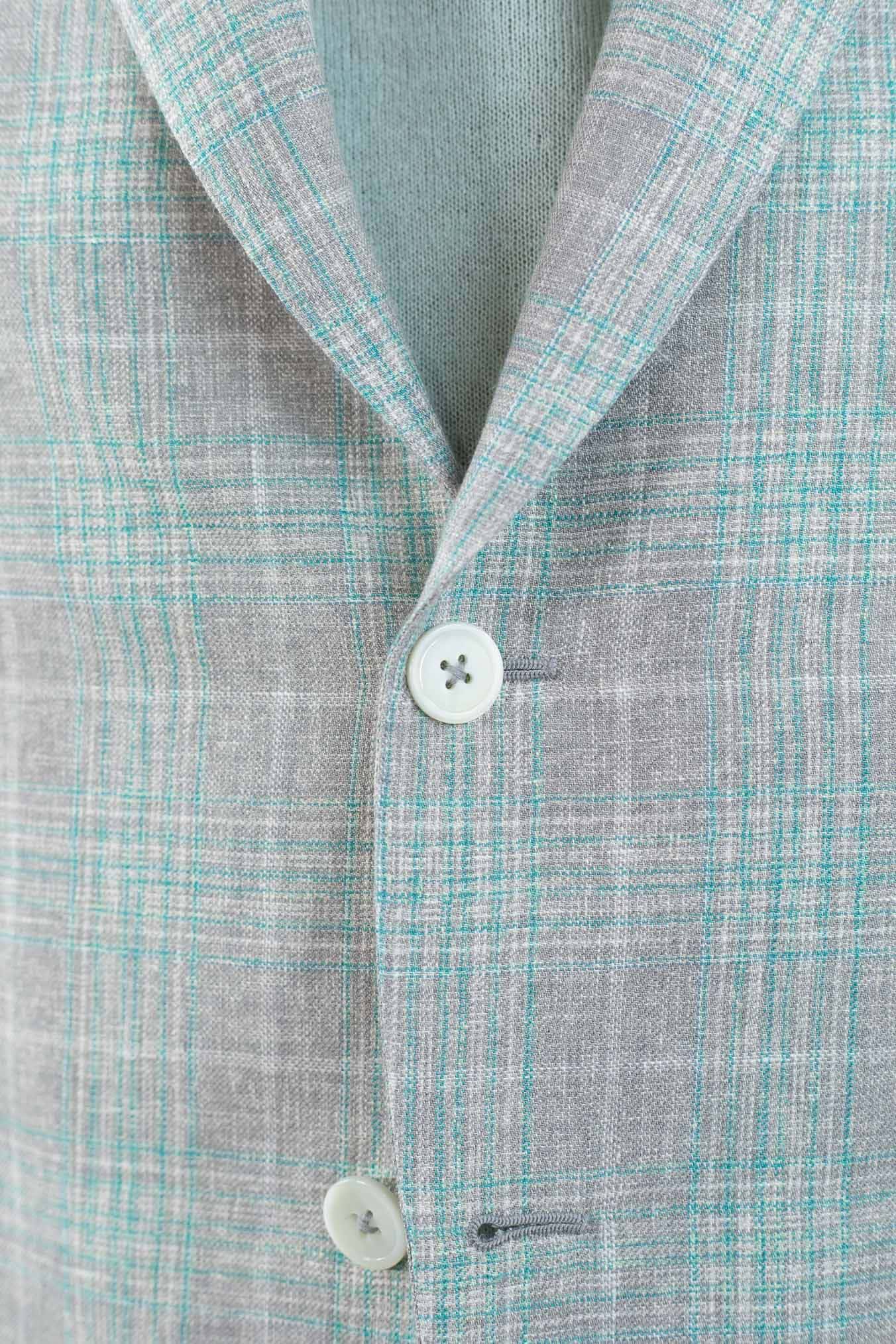 ISAIA Giacca Principe di Galles Verde Isaia