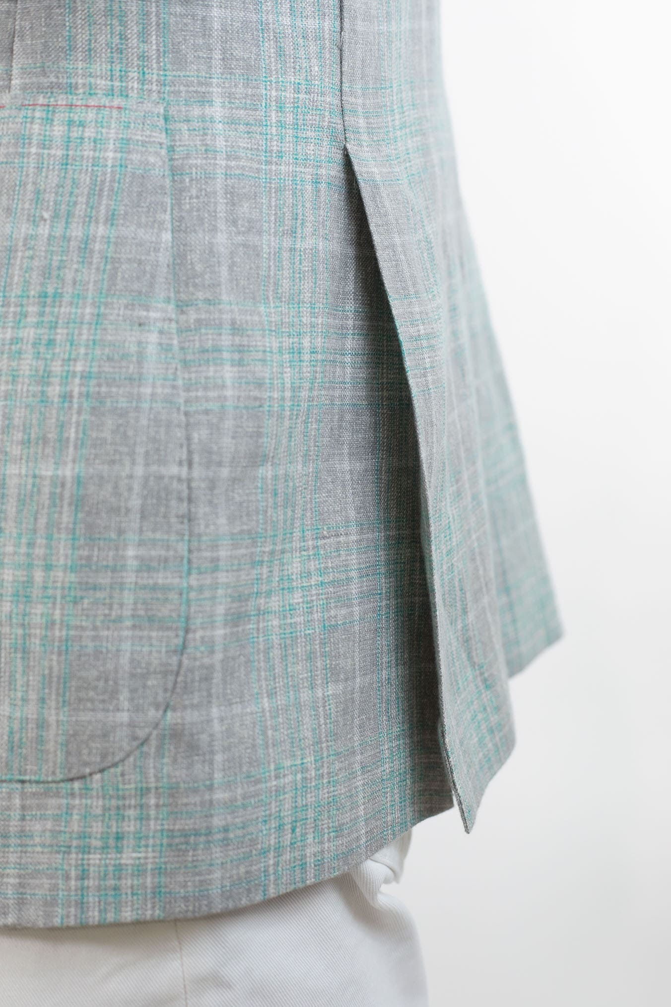 ISAIA Giacca Principe di Galles Verde Isaia