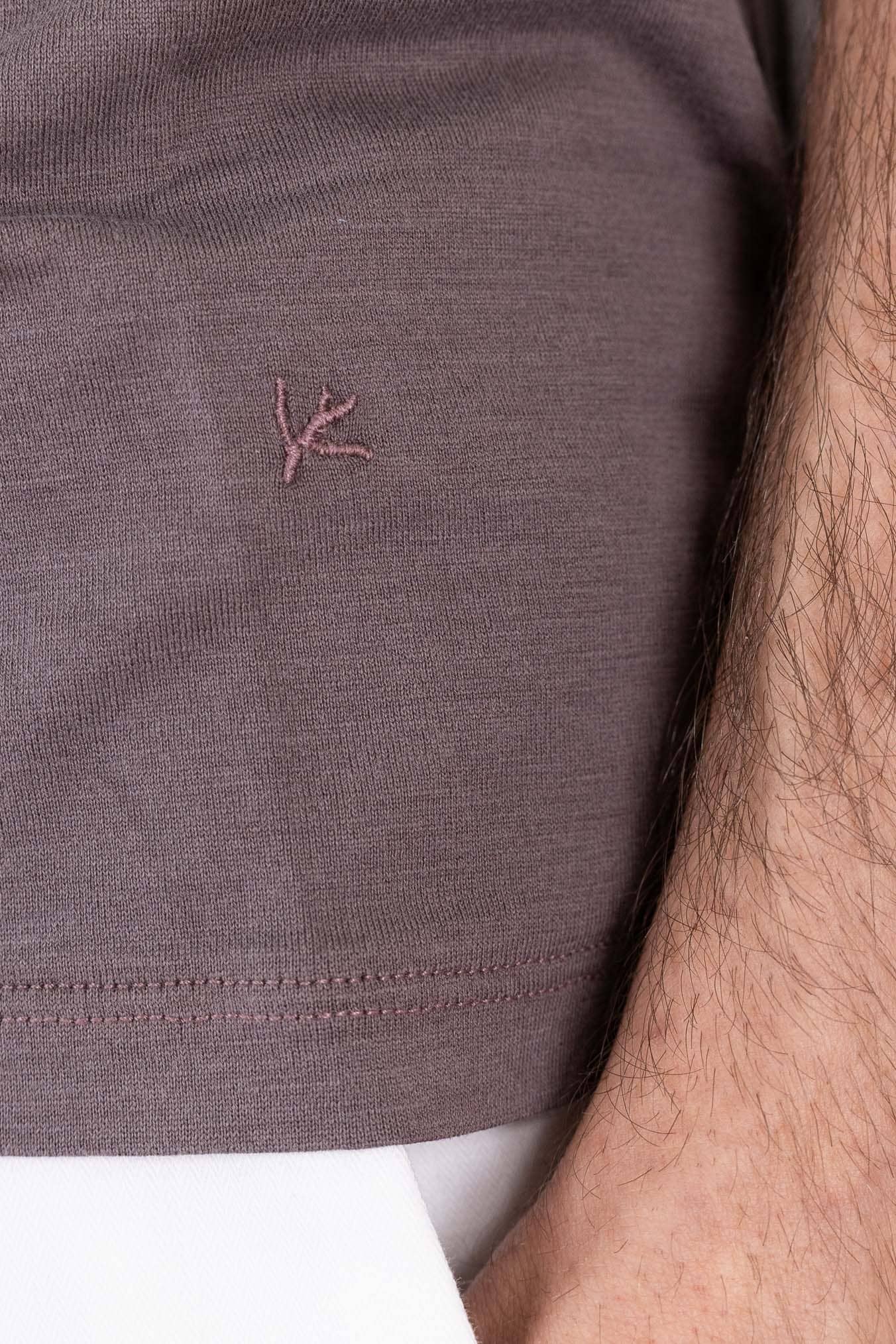 ISAIA T-Shirt Seta e Cotone Cioccolato