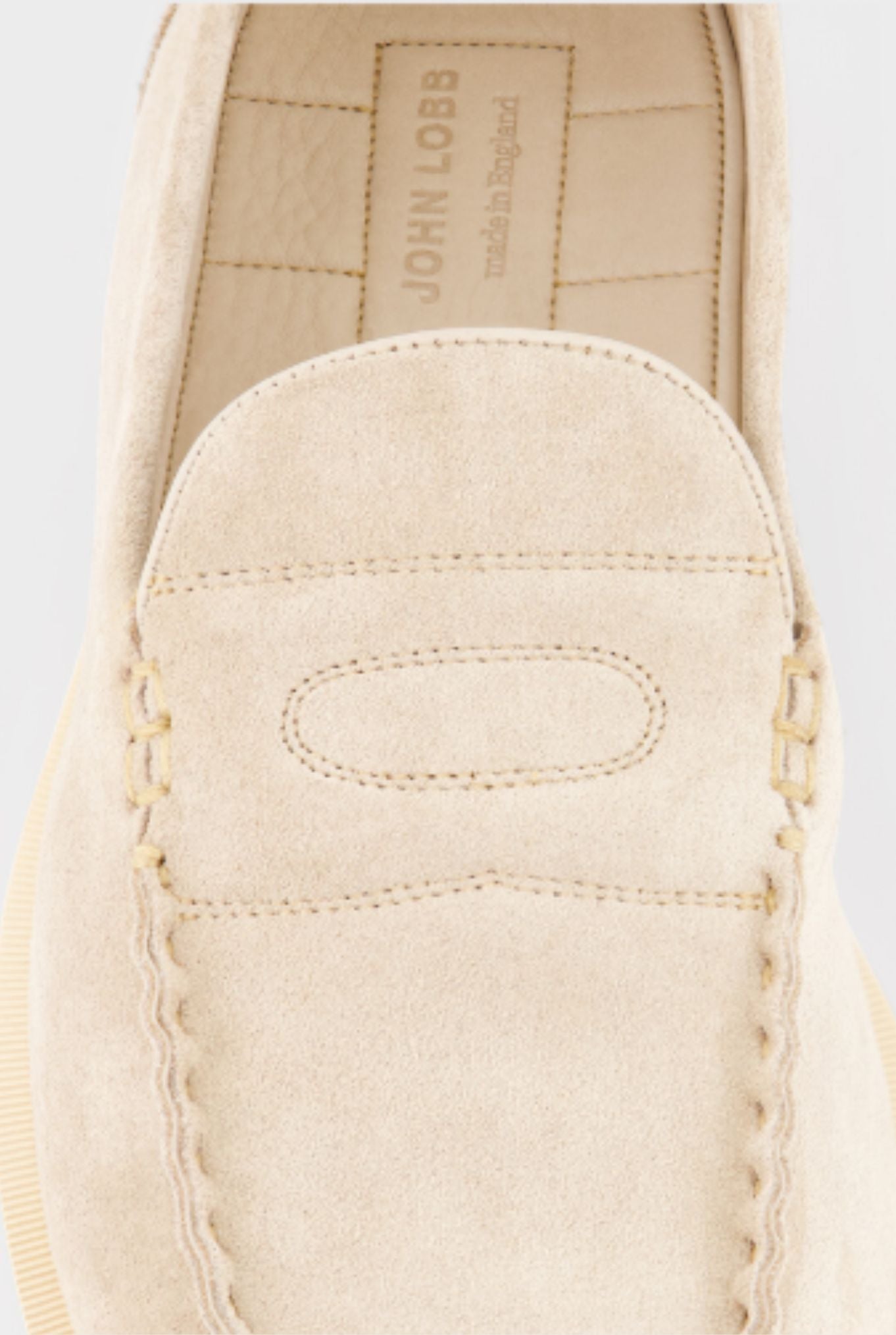 JOHN LOBB Mocassino "Pace" Suede Beige Chiaro