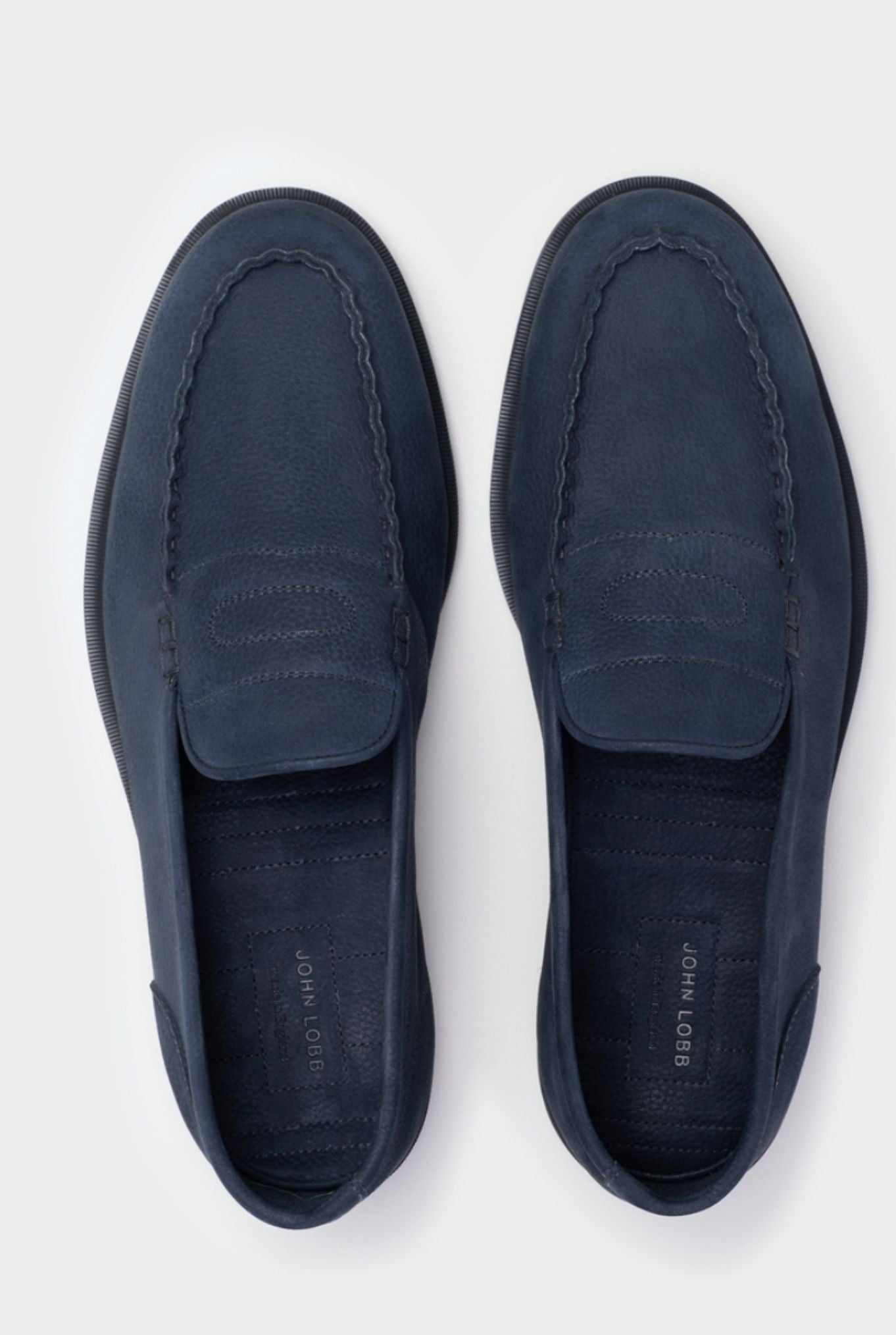JOHN LOBB Mocassino "Pace" Suede Blu