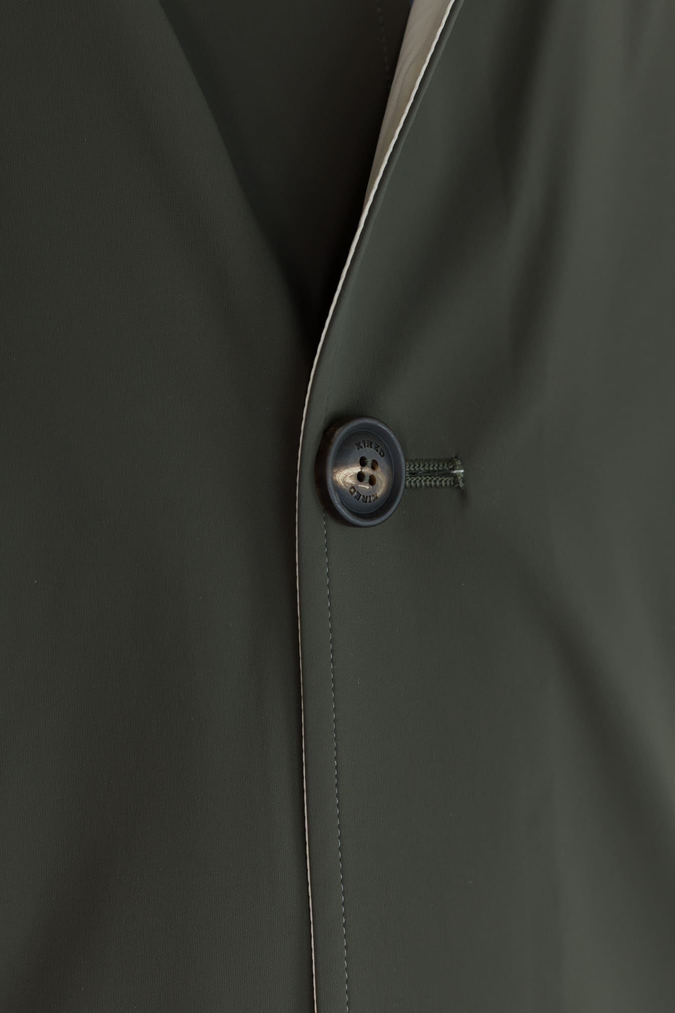 KIRED Soprabito Reversibile Impermeabile "Ben" Bicolore Verde/Panna