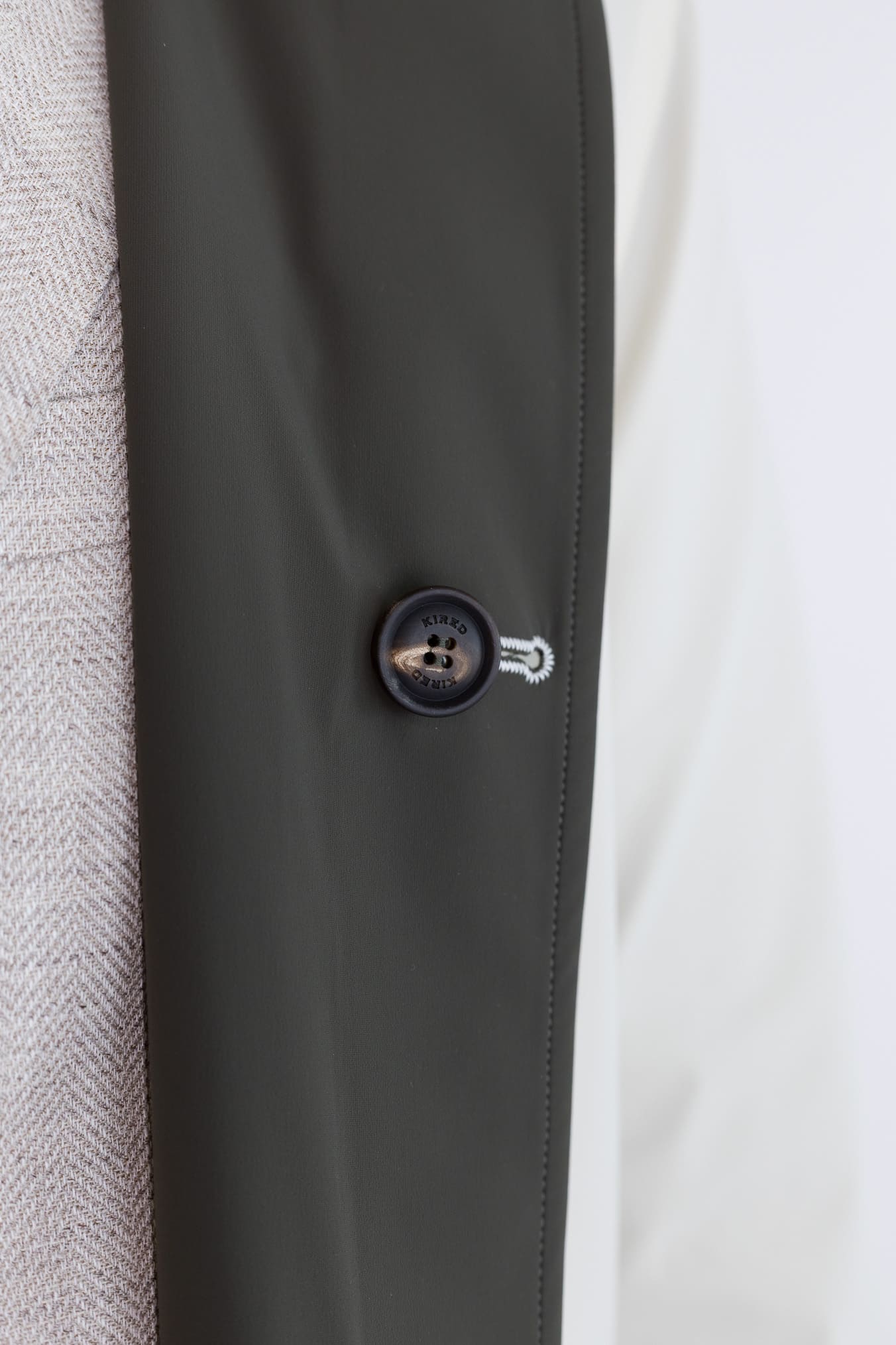 KIRED Soprabito Reversibile Impermeabile "Ben" Bicolore Verde/Panna