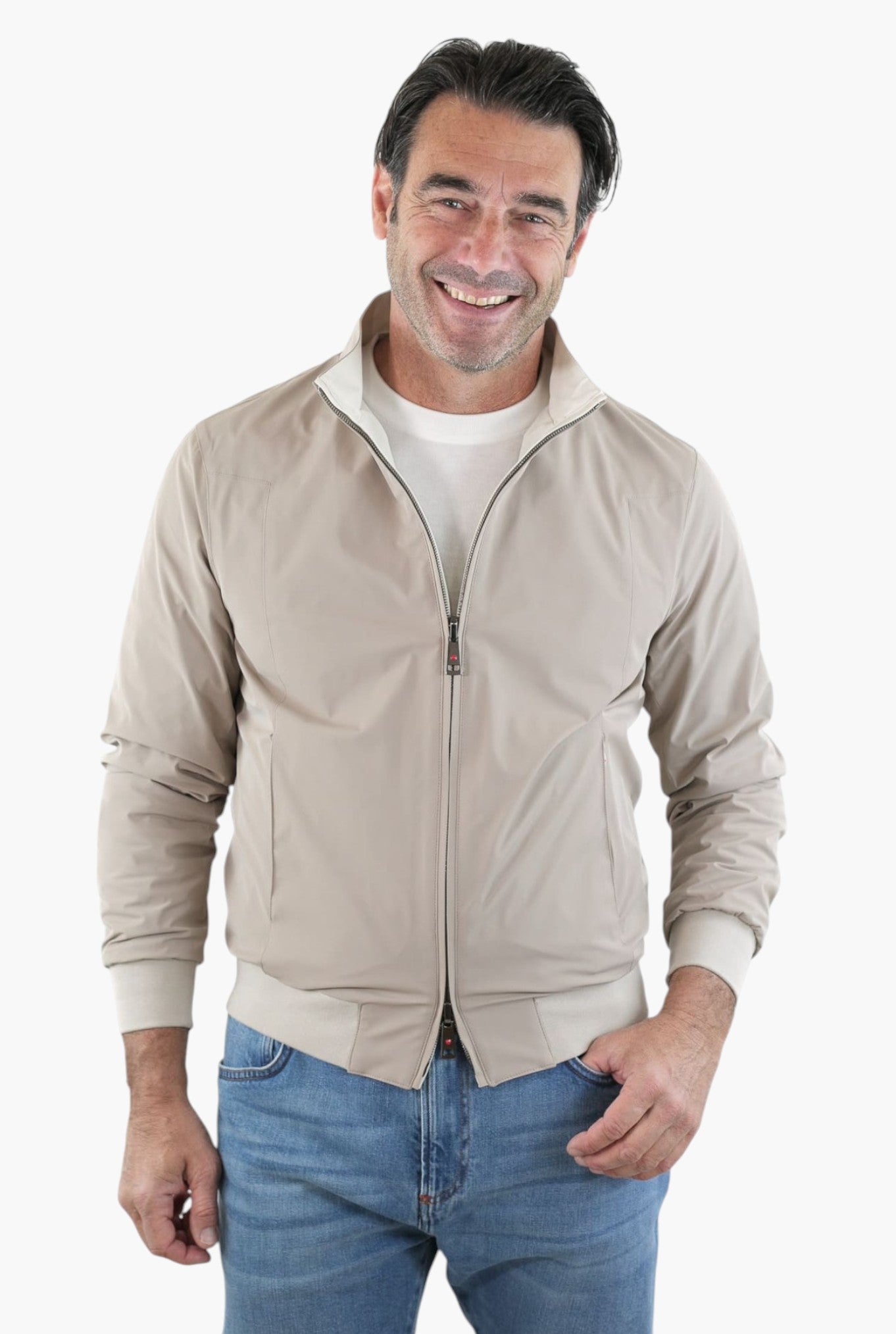 KIRED Giubbino Reversibile Bicolore Beige e Bianco