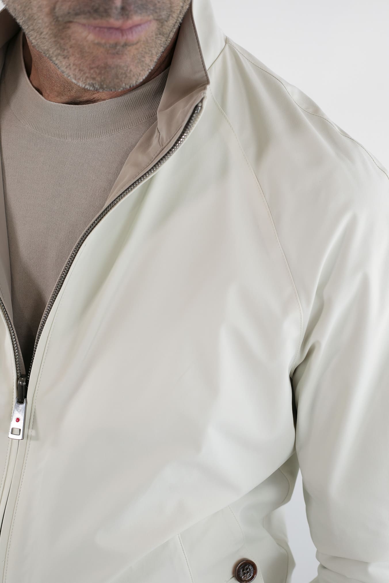 KIRED Giubbino Reversibile Bicolore Beige e Bianco