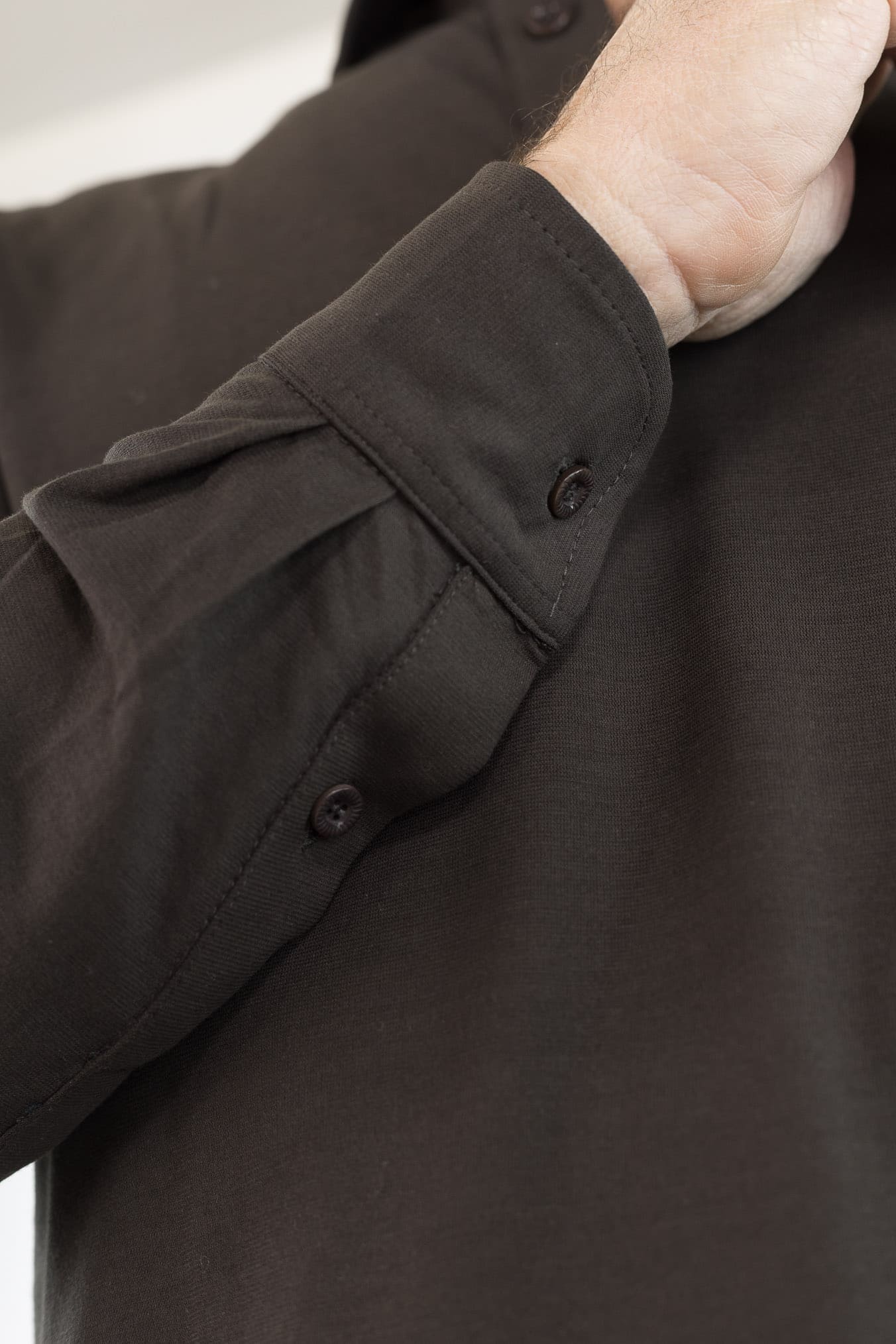 KIRED Polo Maniche Lunghe Cotone Crêpe Moro