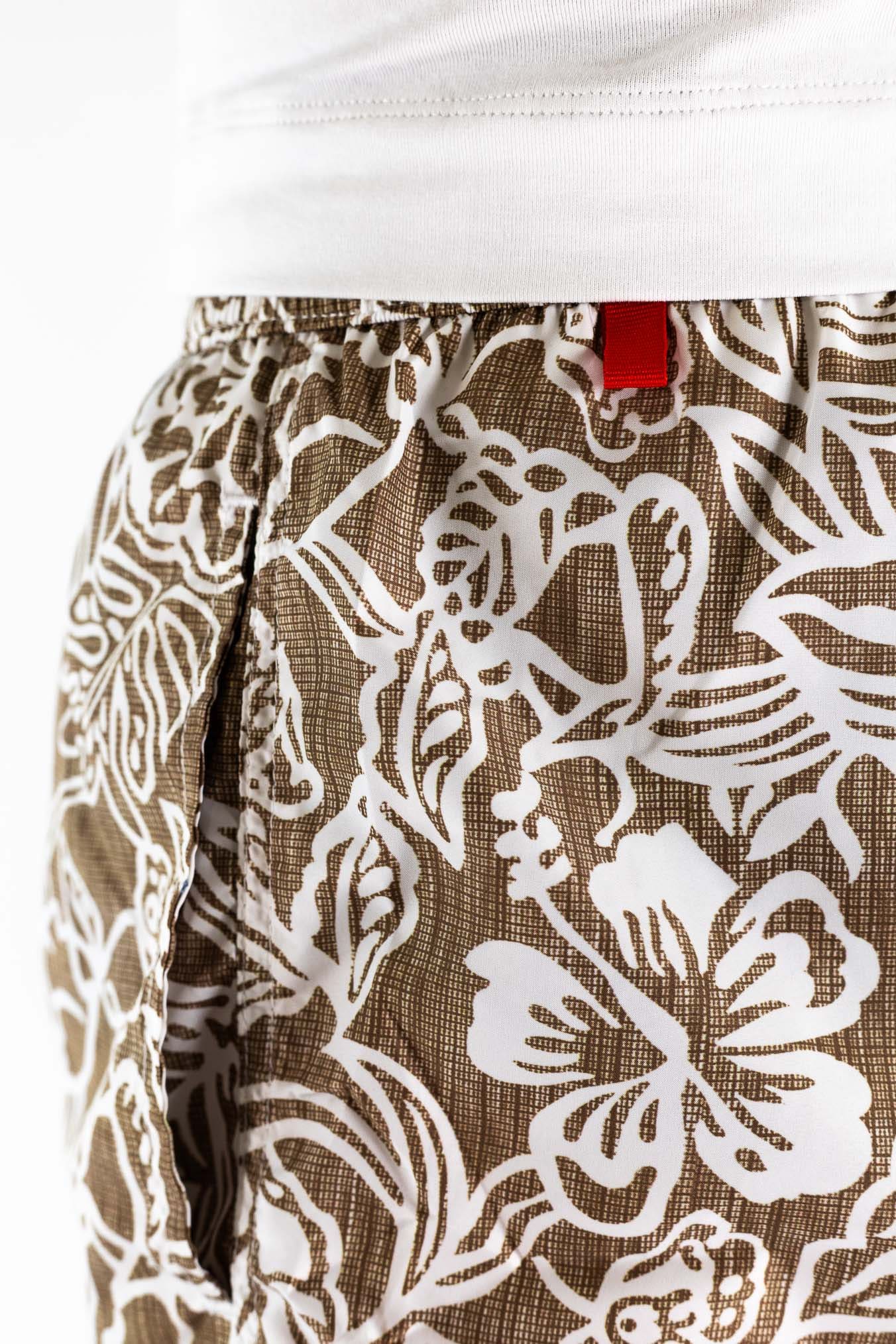 KITON Costume Mare Fantasia Fiori Beige