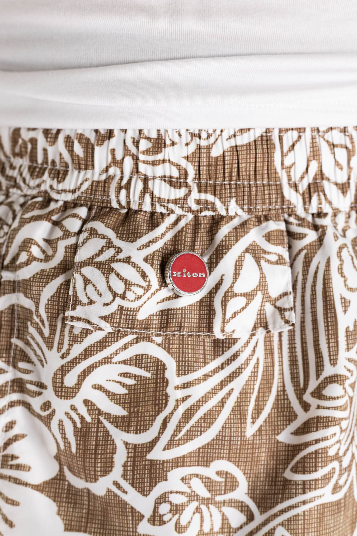 KITON Costume Mare Fantasia Fiori Beige