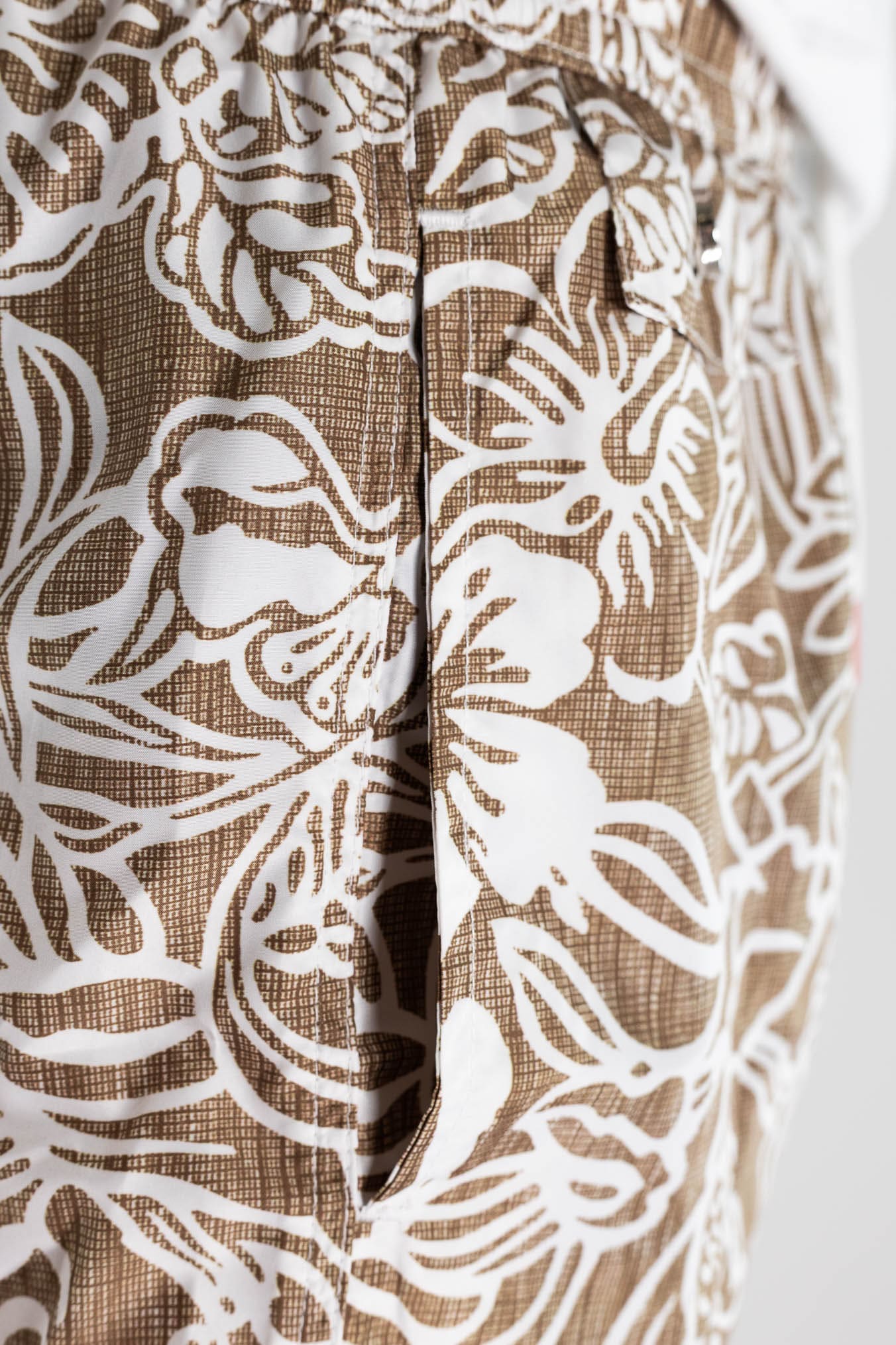 KITON Costume Mare Fantasia Fiori Beige