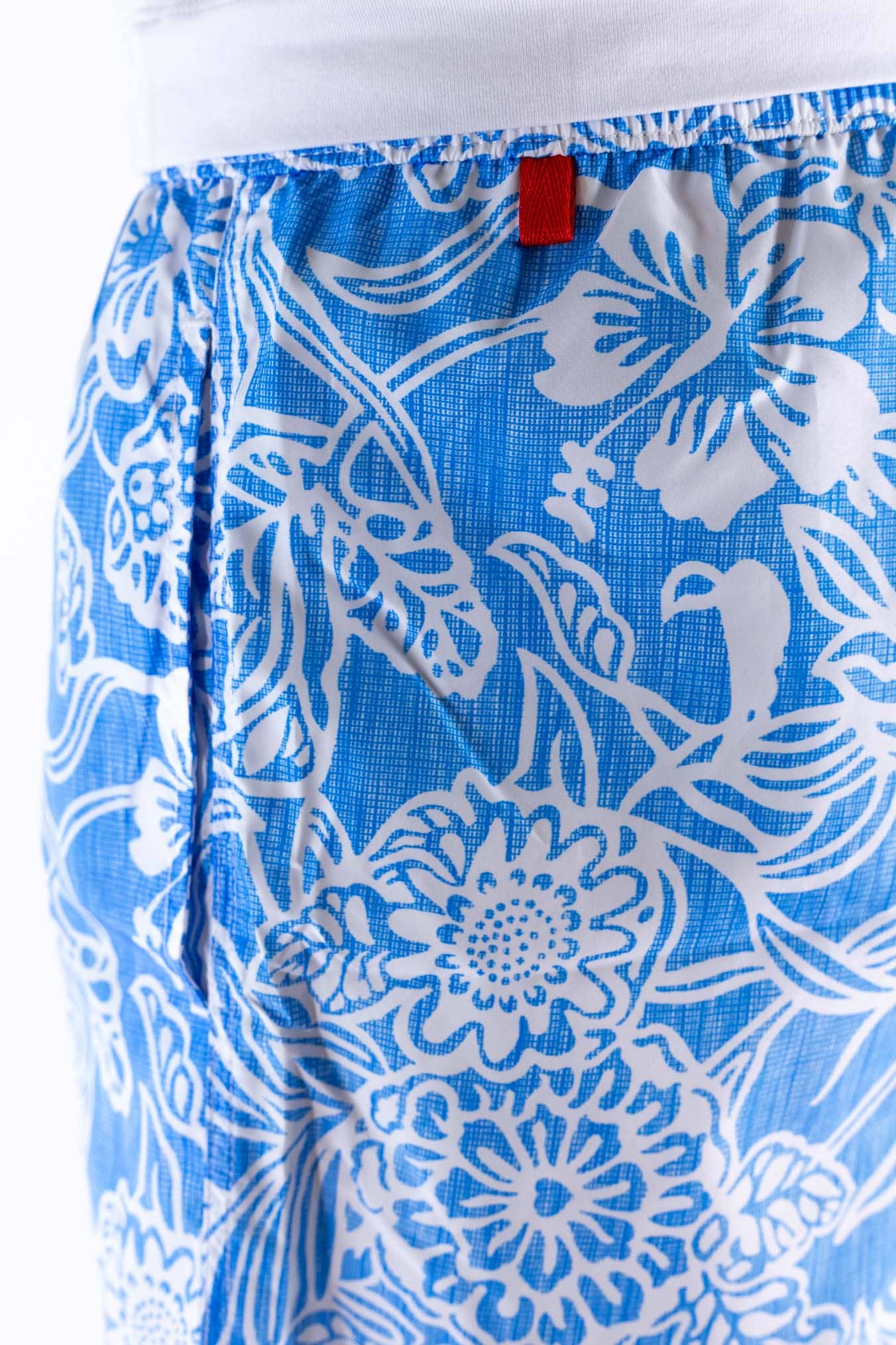 KITON Costume Mare Fantasia Fiori Azzurro