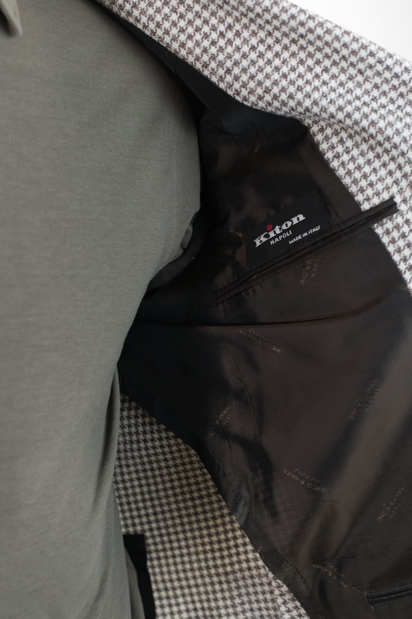 KITON Giacca Pied de Poule Lino Seta Cotone